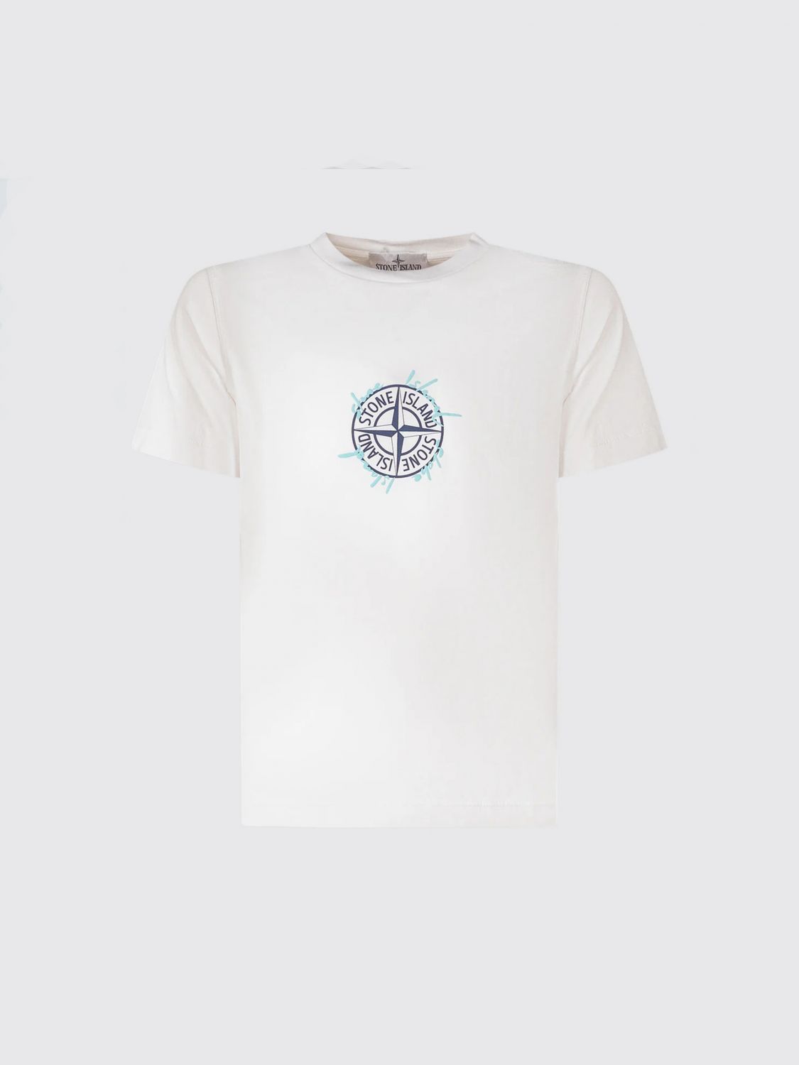 STONE ISLAND JUNIOR Cotton T-shirt with Logo　STONE ISLAND JUNIOR ロゴ入りコットンTシャツ STONE