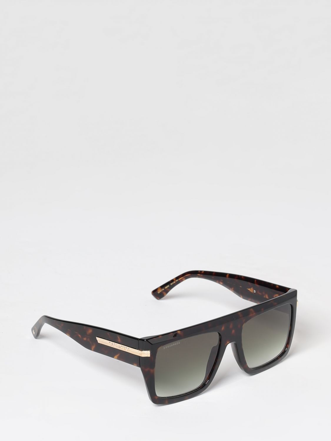DSQUARED2 Occhiali da sole modello aviatore in acetato nero con logo lettering