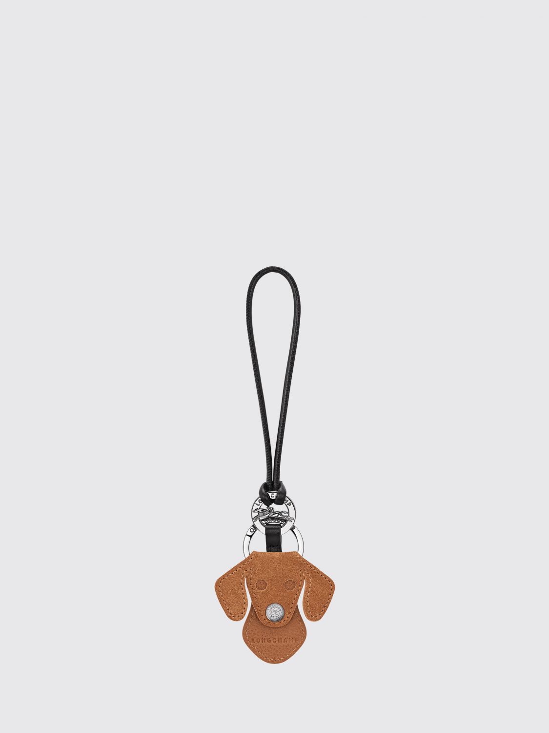 LONGCHAMP Dog Suede Leather Animal-Shaped Keychain with Ring　LONGCHAMP 犬 スエード レザー アニマル型 キーホルダー リング付き LONGCHAMP