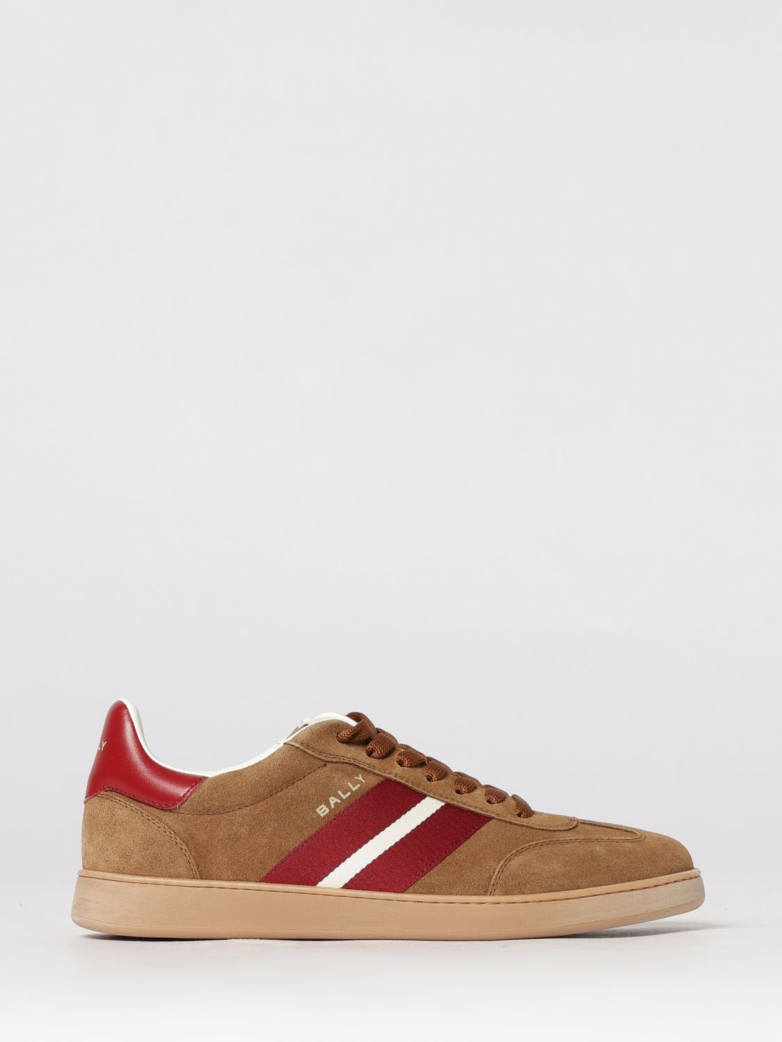 BALLY Suede Low-Top Sneakers with Bicolor Stripes and Laminated Logo　BALLY バイカラー ストライプとラミネート加工ロゴ付きスエード ロートップ スニーカー BALLY