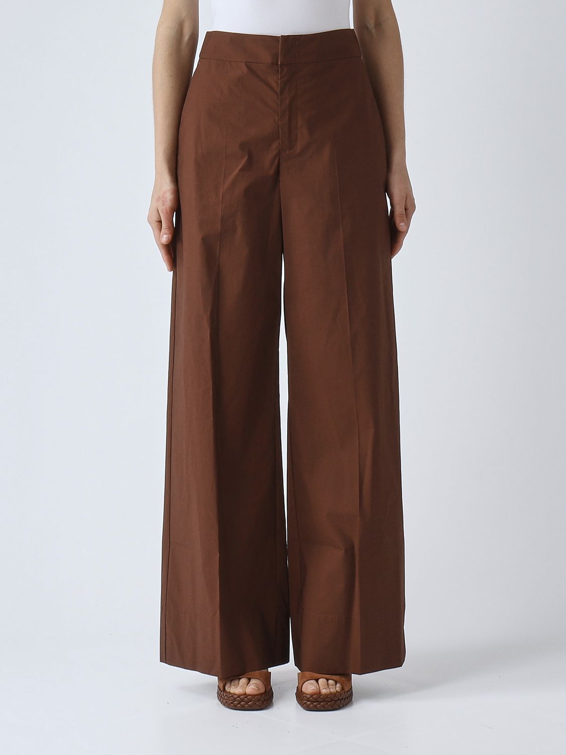 Twinset Pantaloni palazzo in cotone stretch