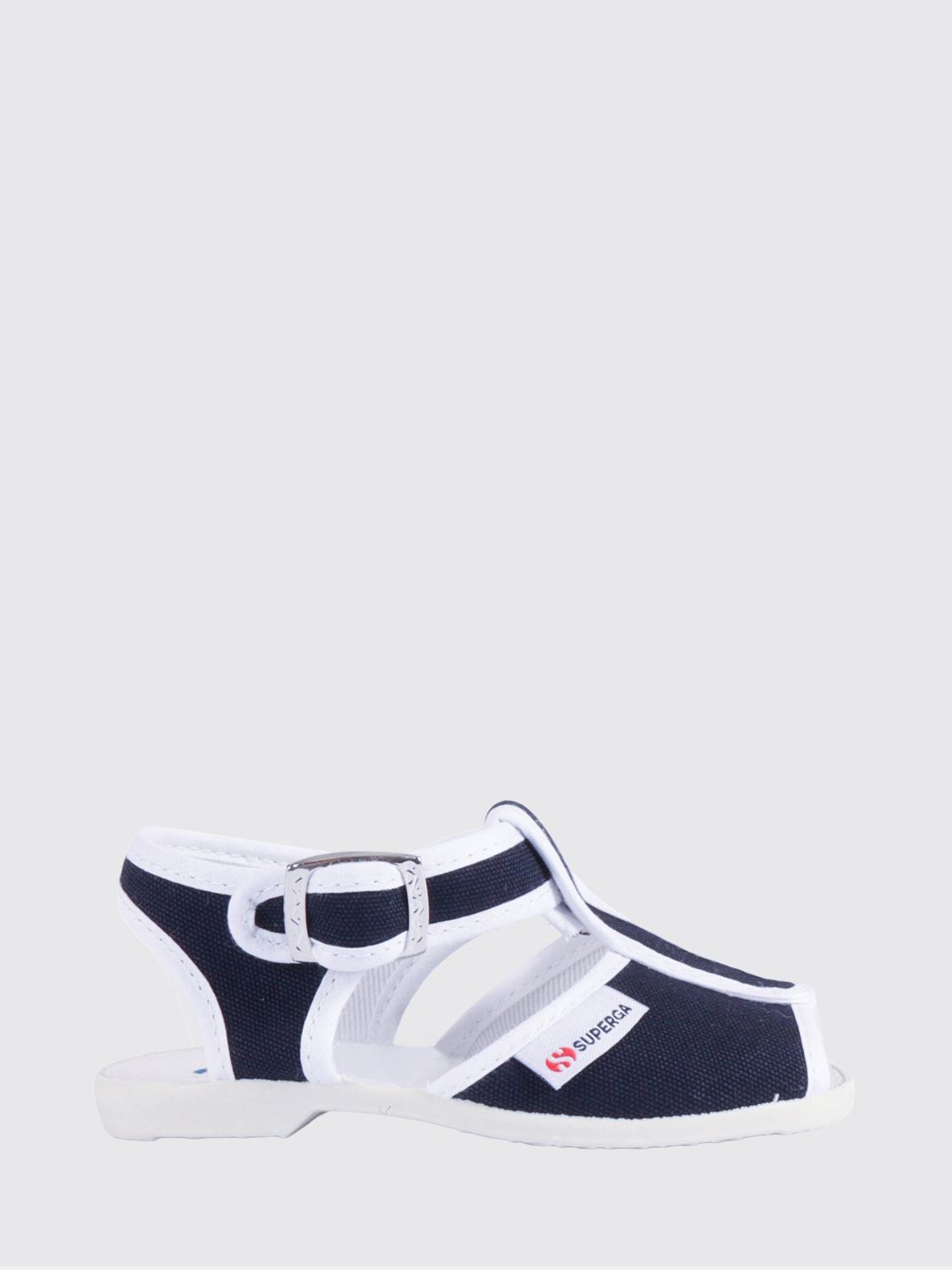 SUPERGA 1200-Cotj T-Strap-Sandalen aus zweifarbiger Baumwolle für Jungen mit Riemchen
