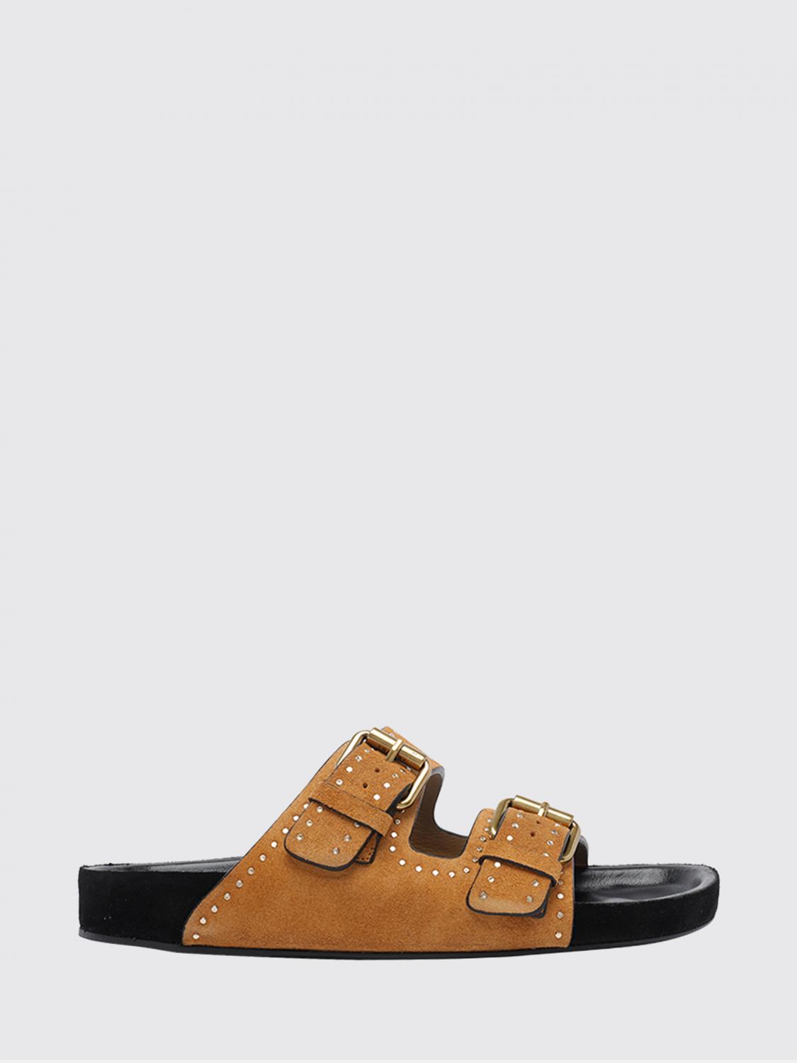 ISABEL MARANT Lennyo Studded Suede Low-Heeled Sandals with Double Strap　ISABEL MARANT レニョ スタッズ スエード ローヒール サンダル ダブルストラップ付き ISABEL