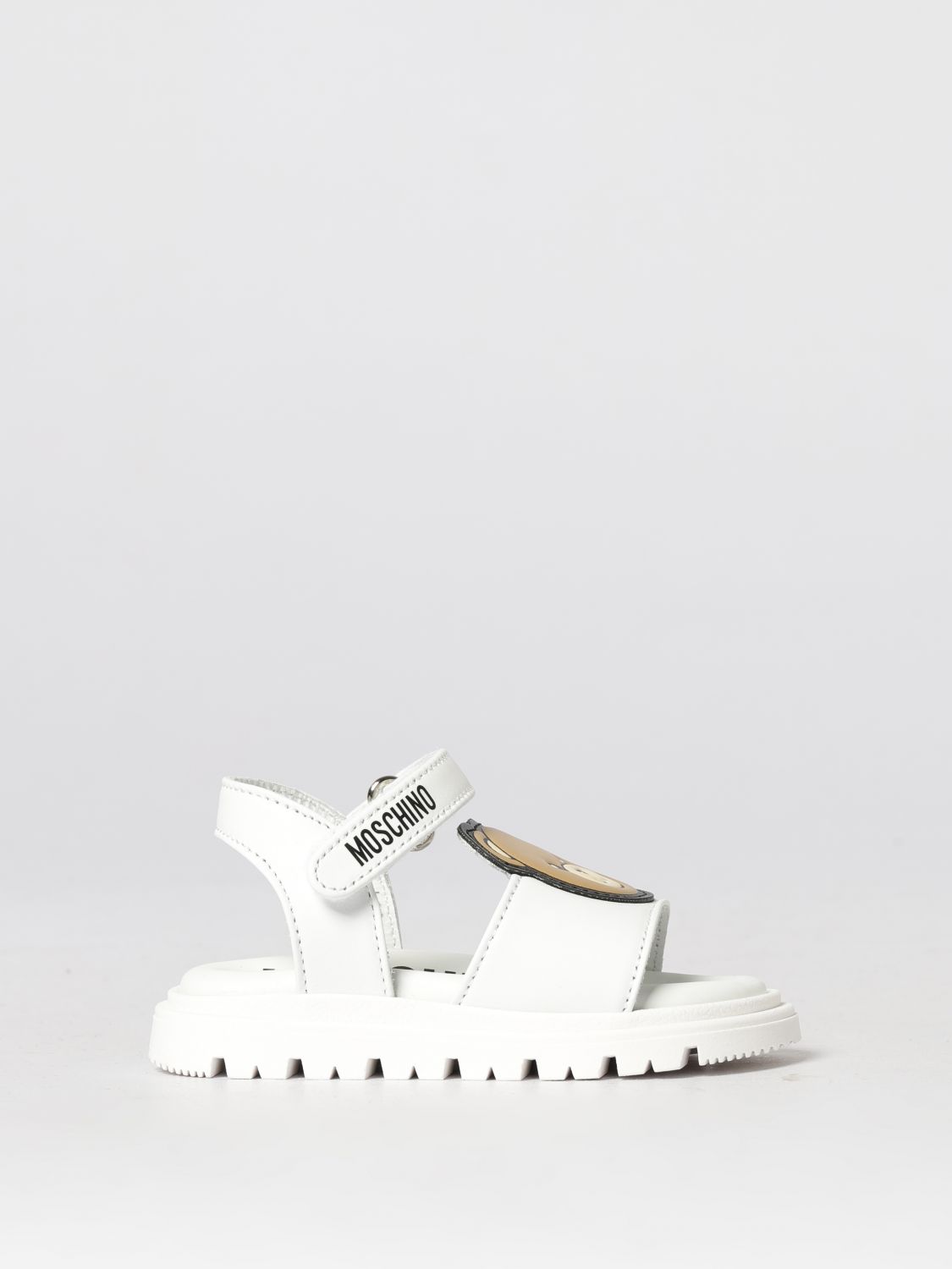 MOSCHINO Leder-Sandalen mit Teddy-Patch