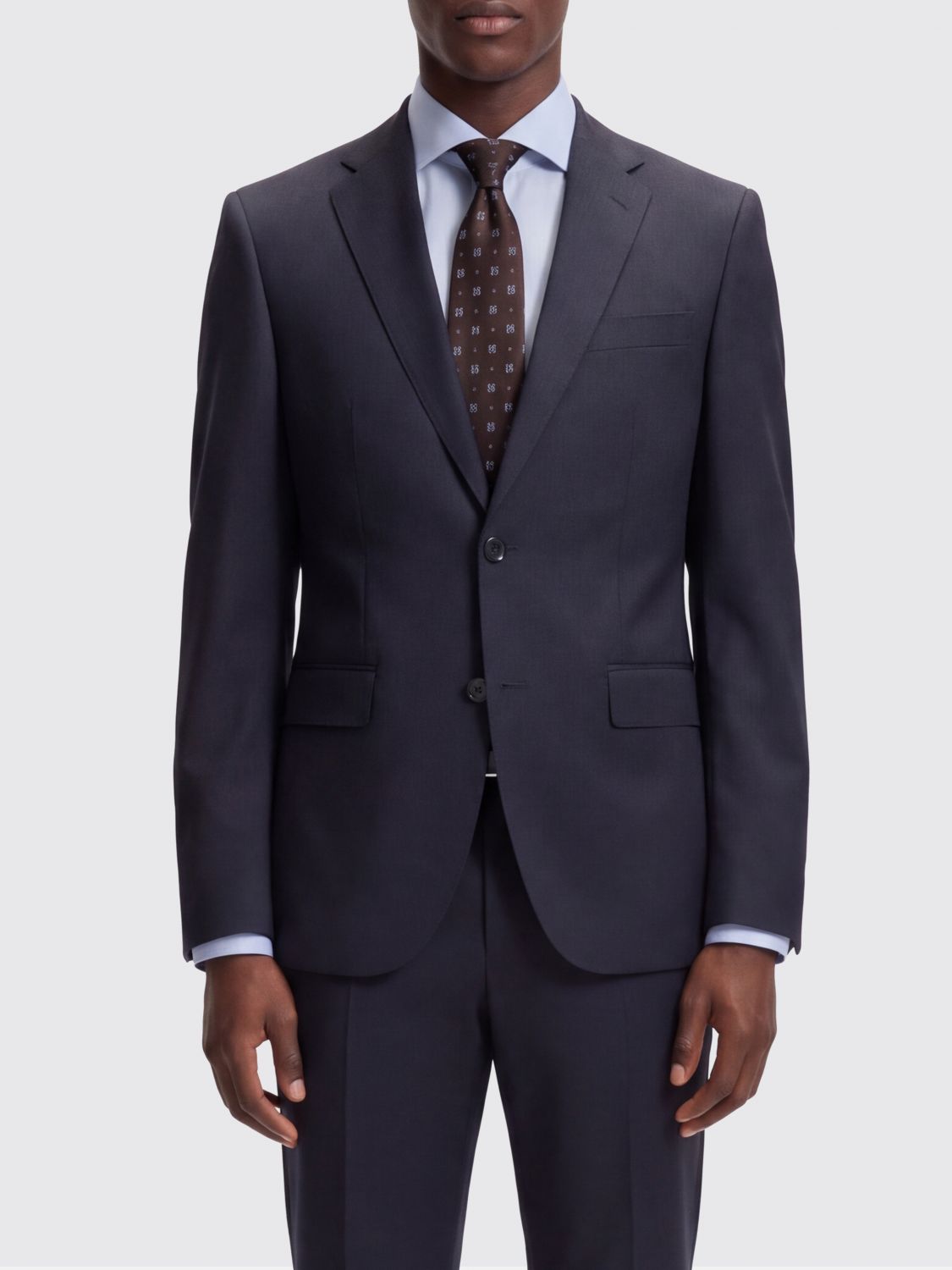 BOSS Einreihiger Blazer aus reiner Schurwolle mit fallendem Revers und Pattentaschen