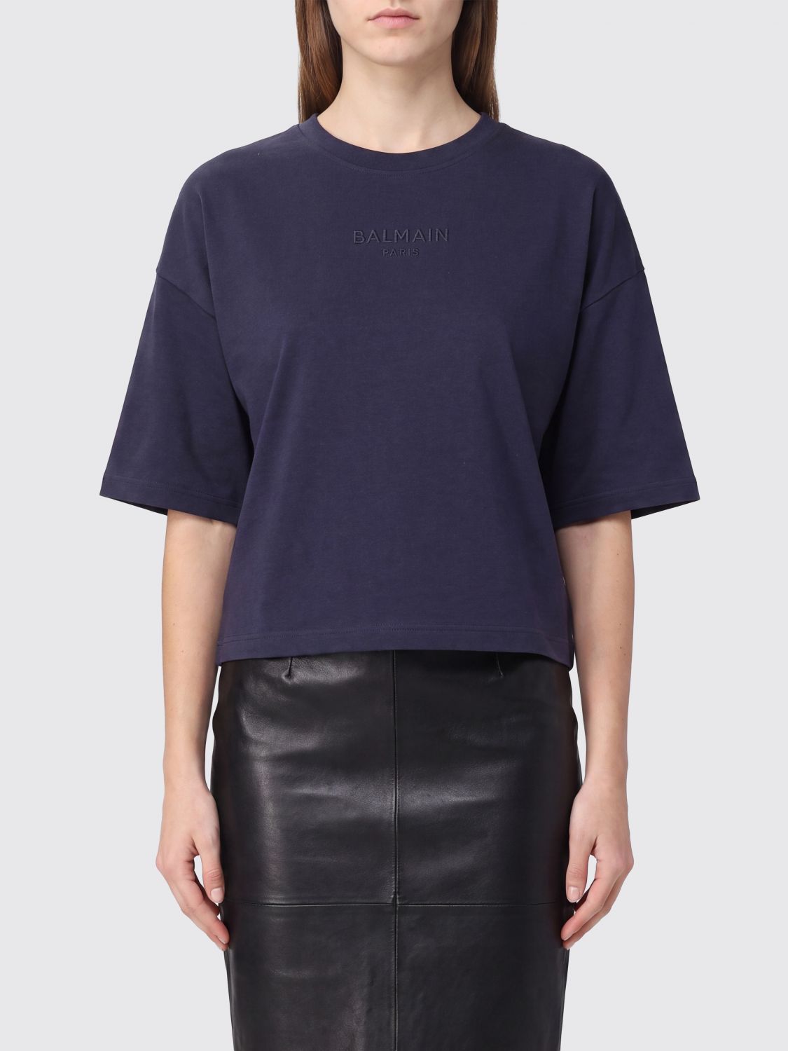 BALMAIN Organic Cotton Crop T-shirts