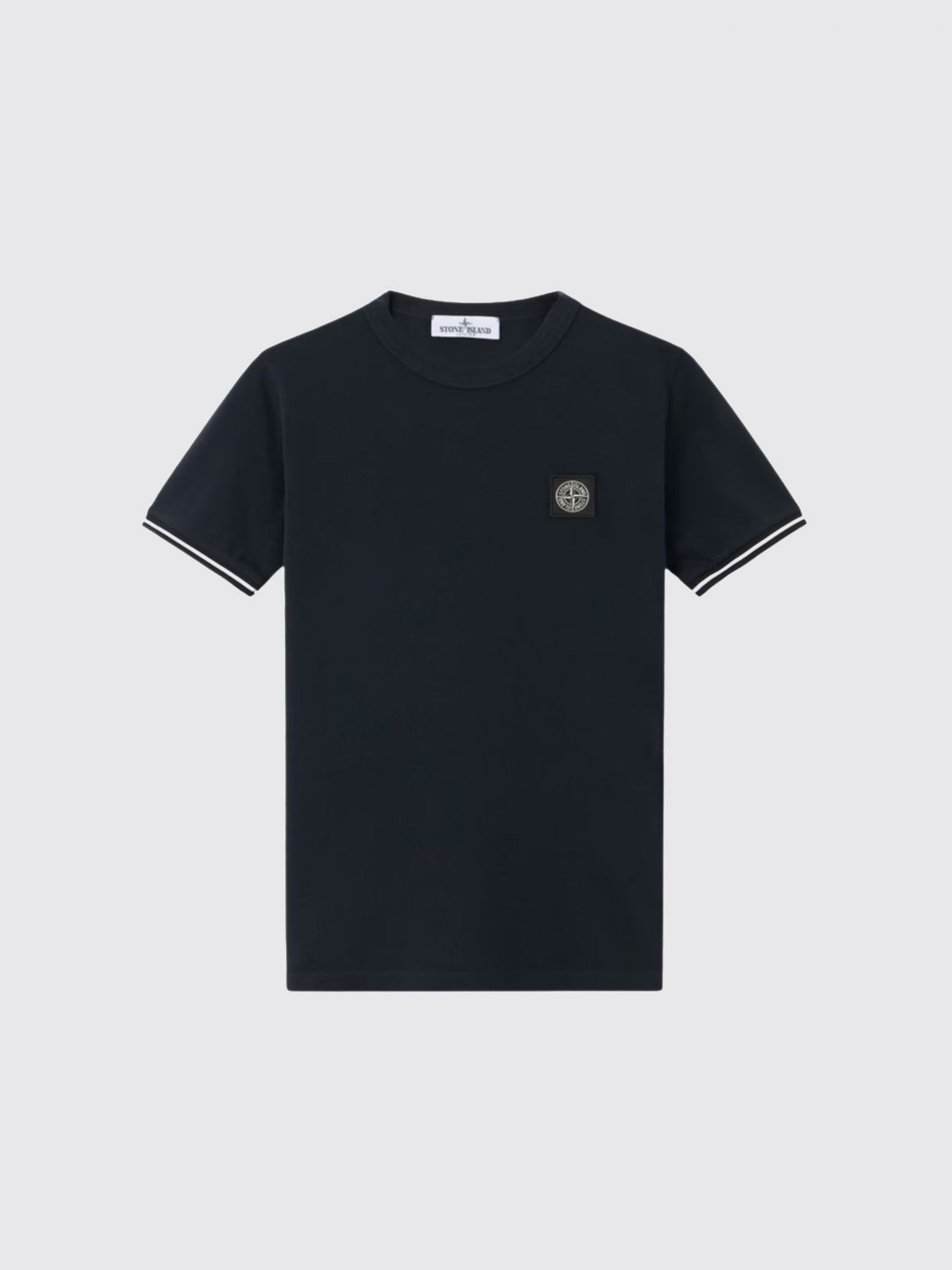 STONE ISLAND JUNIOR Cotton T-shirt with Logo　STONE ISLAND JUNIOR ロゴ入りコットンTシャツ STONE
