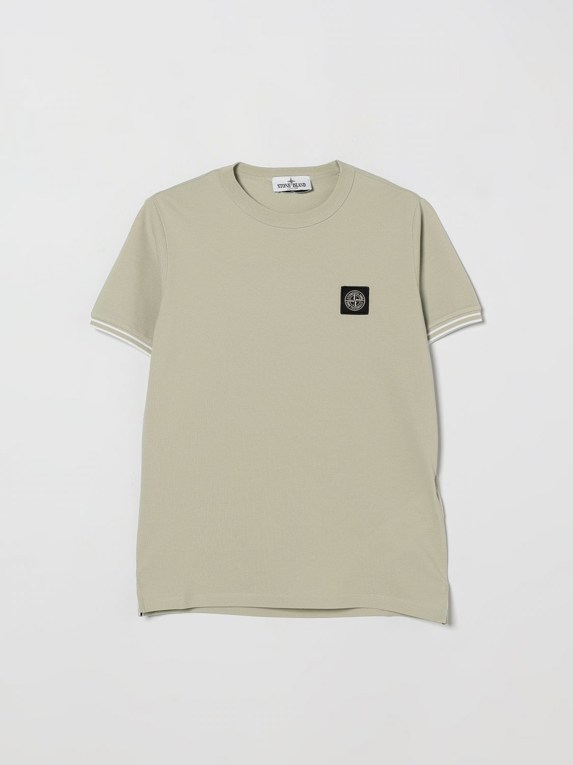 STONE ISLAND JUNIOR Cotton T-shirt with Logo　STONE ISLAND JUNIOR ロゴ入りコットンTシャツ STONE