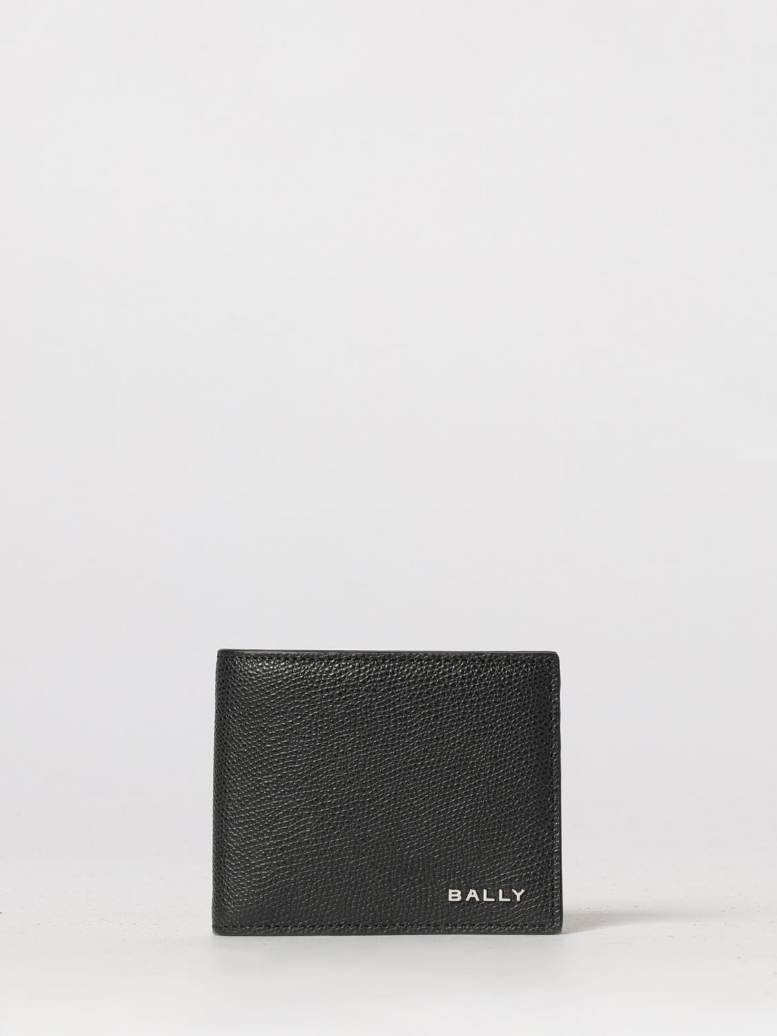 BALLY Grained Calf Leather Bifold Wallet with Laminated Logo　BALLY グレインカーフレザー 二つ折り財布 ラミネート加工ロゴ入り BALLY