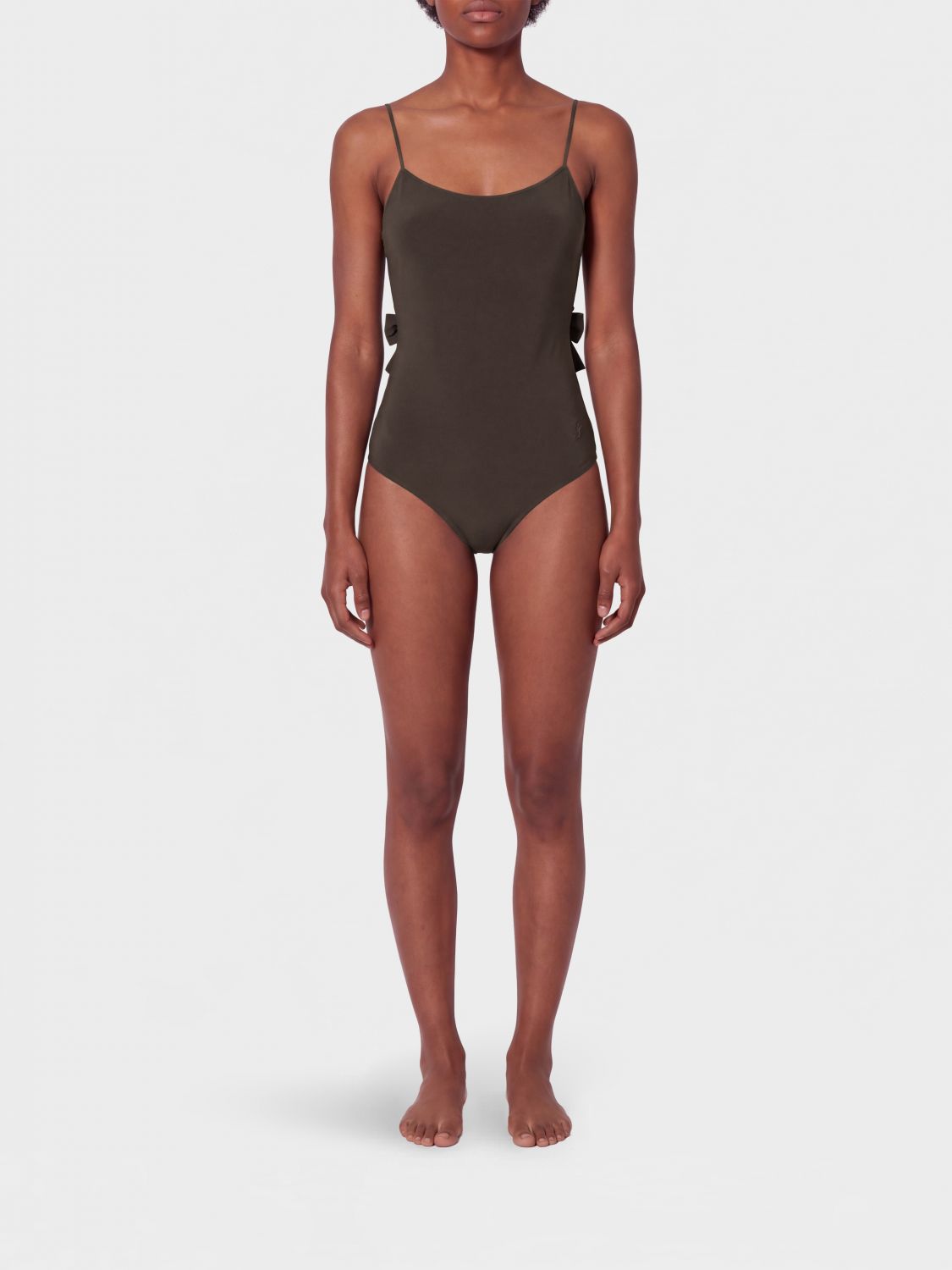 JACQUEMUS One-Piece Swimming Costume in Technical Fabric with Rouches