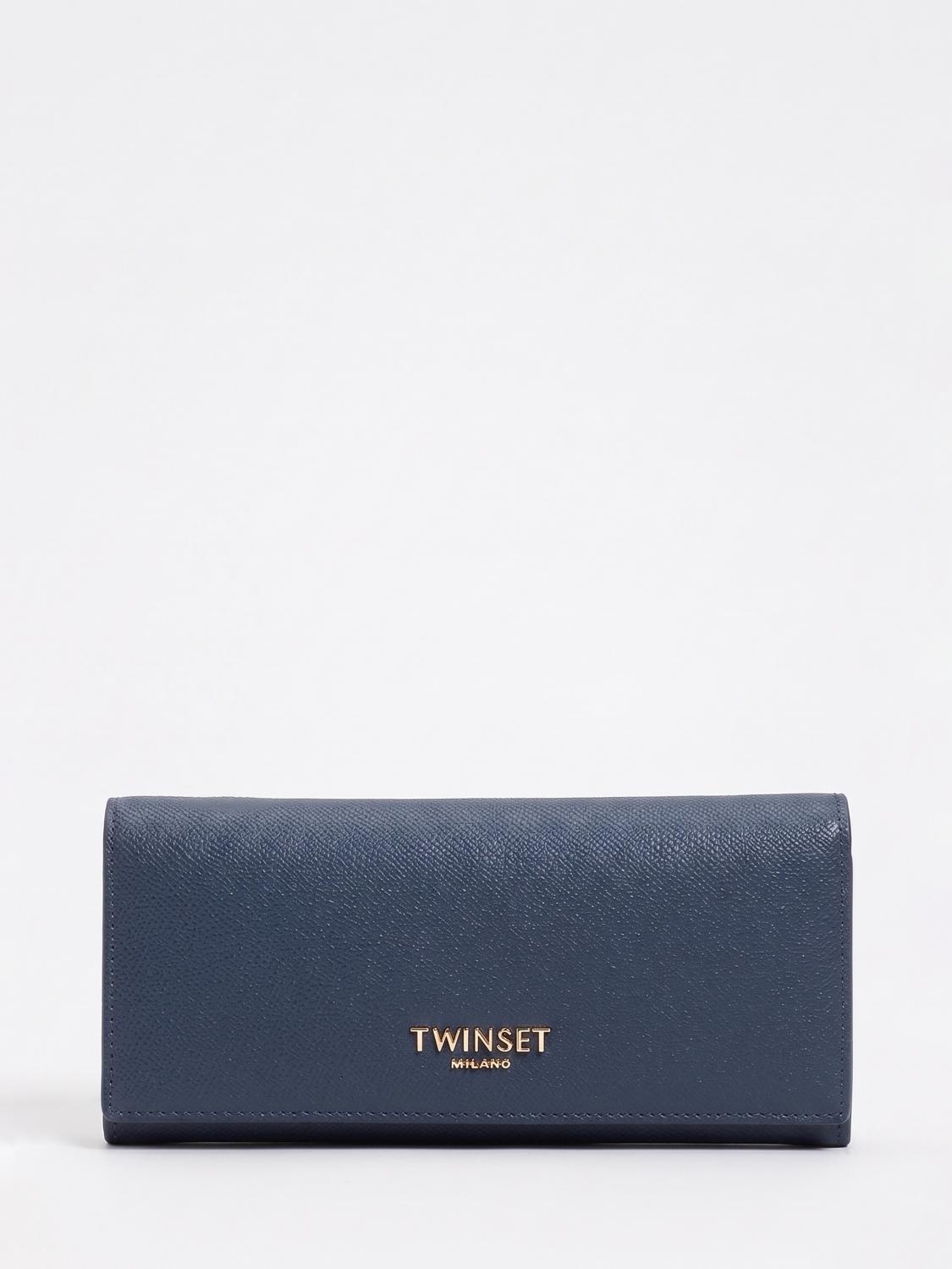 Twinset Portafoglio Continental in poliuretano con logo e chiusura a patta