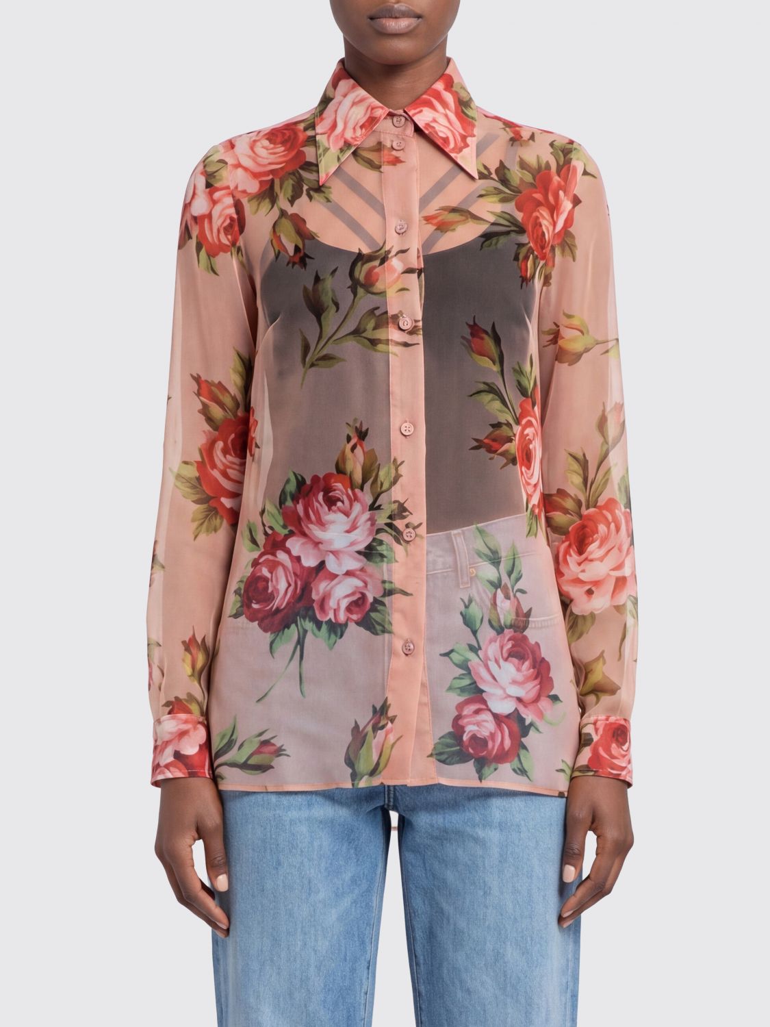 DOLCE & GABBANA Seidenhemd mit Blumenprint