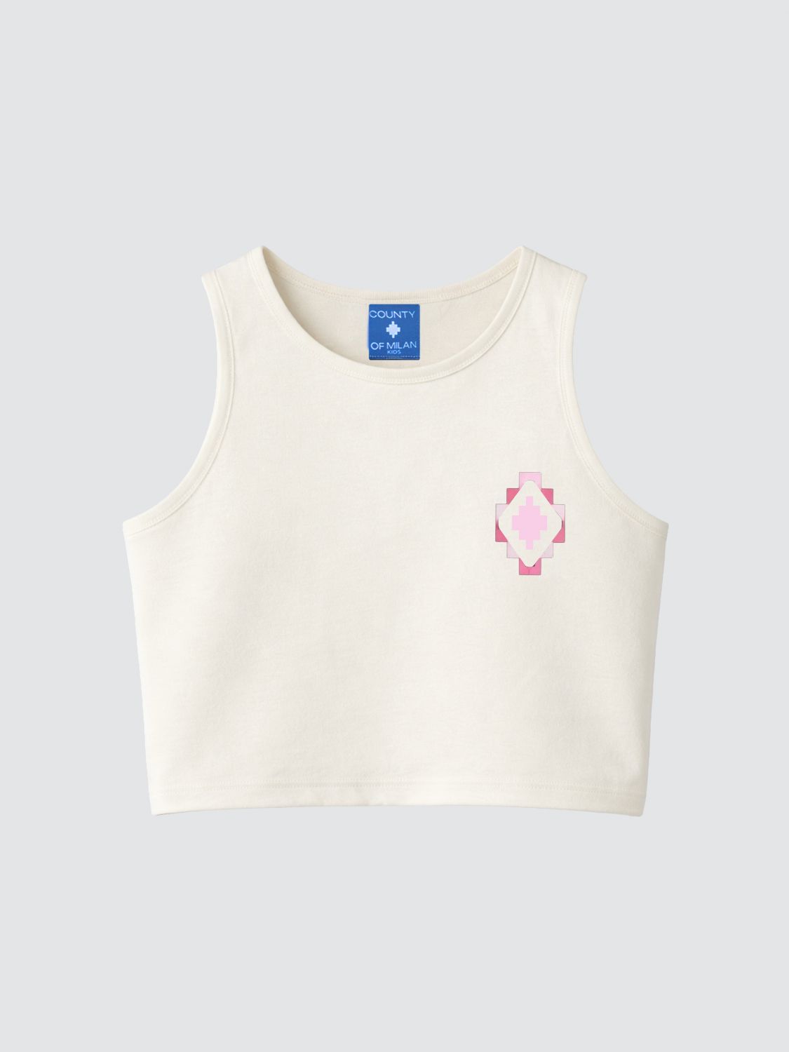 County of Milan Cropped-Tanktop von für Jungen aus Baumwolle mit Kontrastlogo