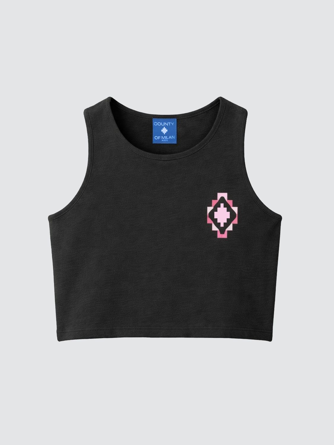 County of Milan Cropped-Tanktop von für Jungen aus Baumwolle mit Kontrastlogo