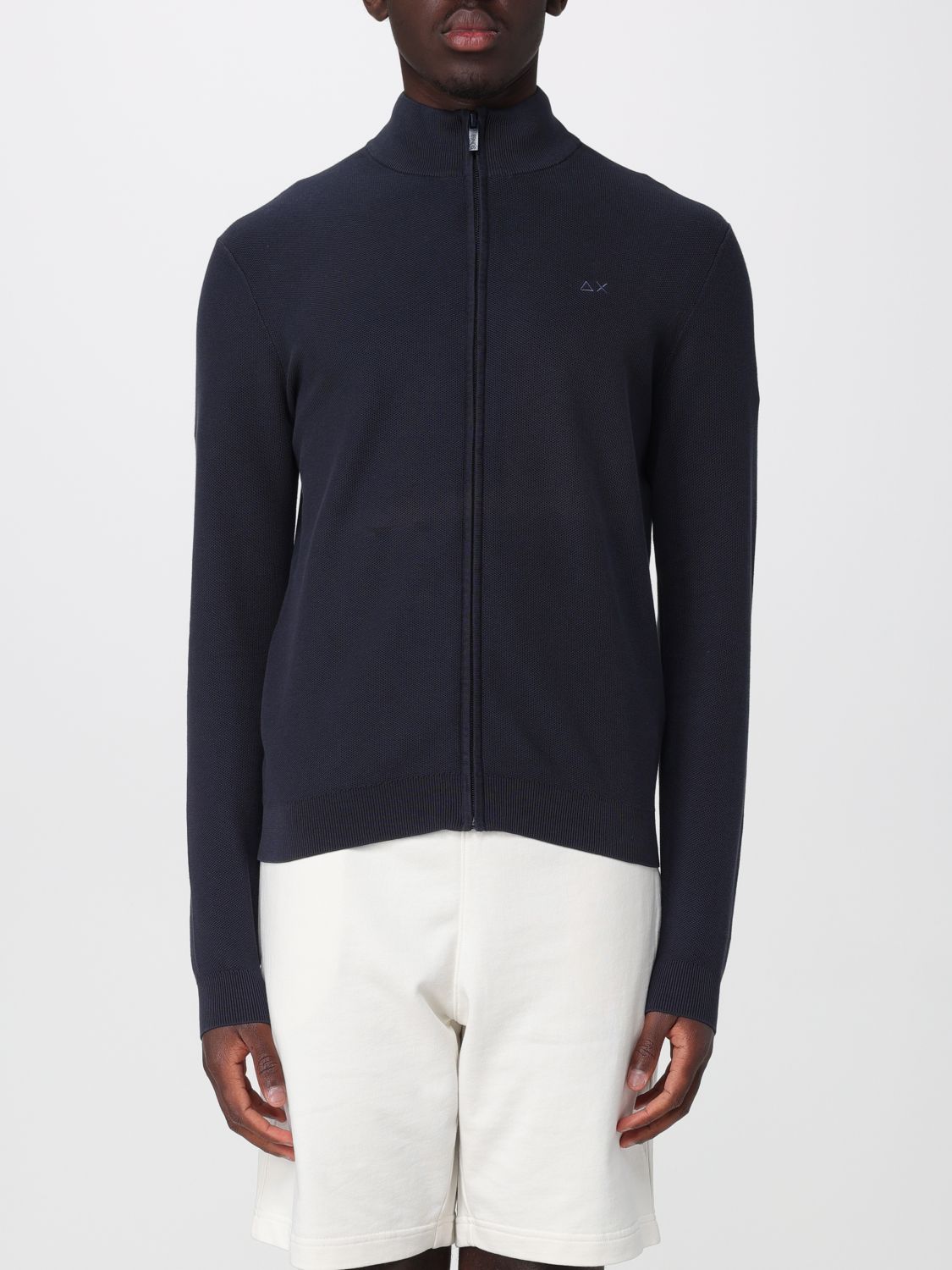 SUN68 Cardigan con zip in cotone