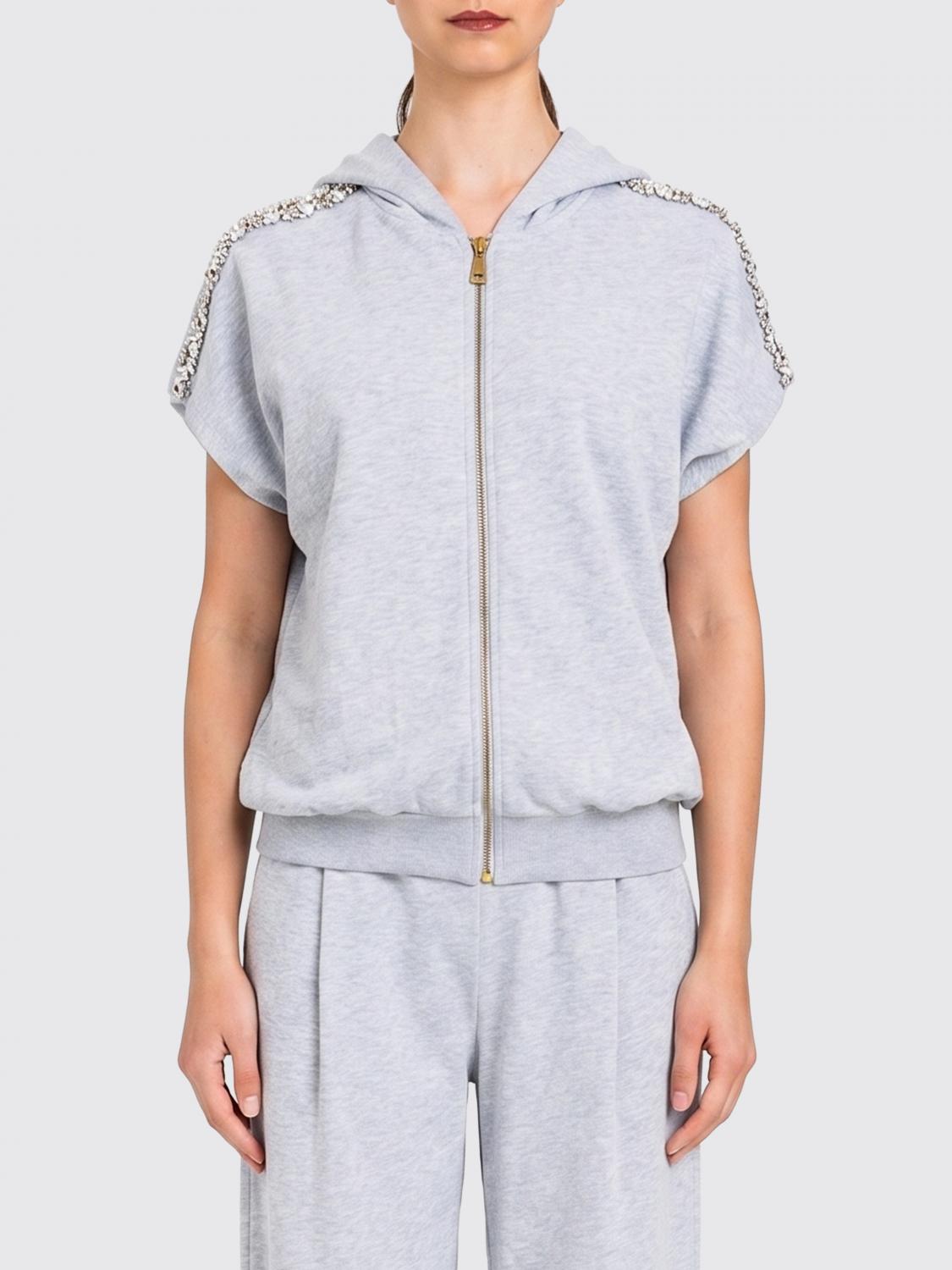 Twinset U&b Cotton Blend Hoodie In Gray