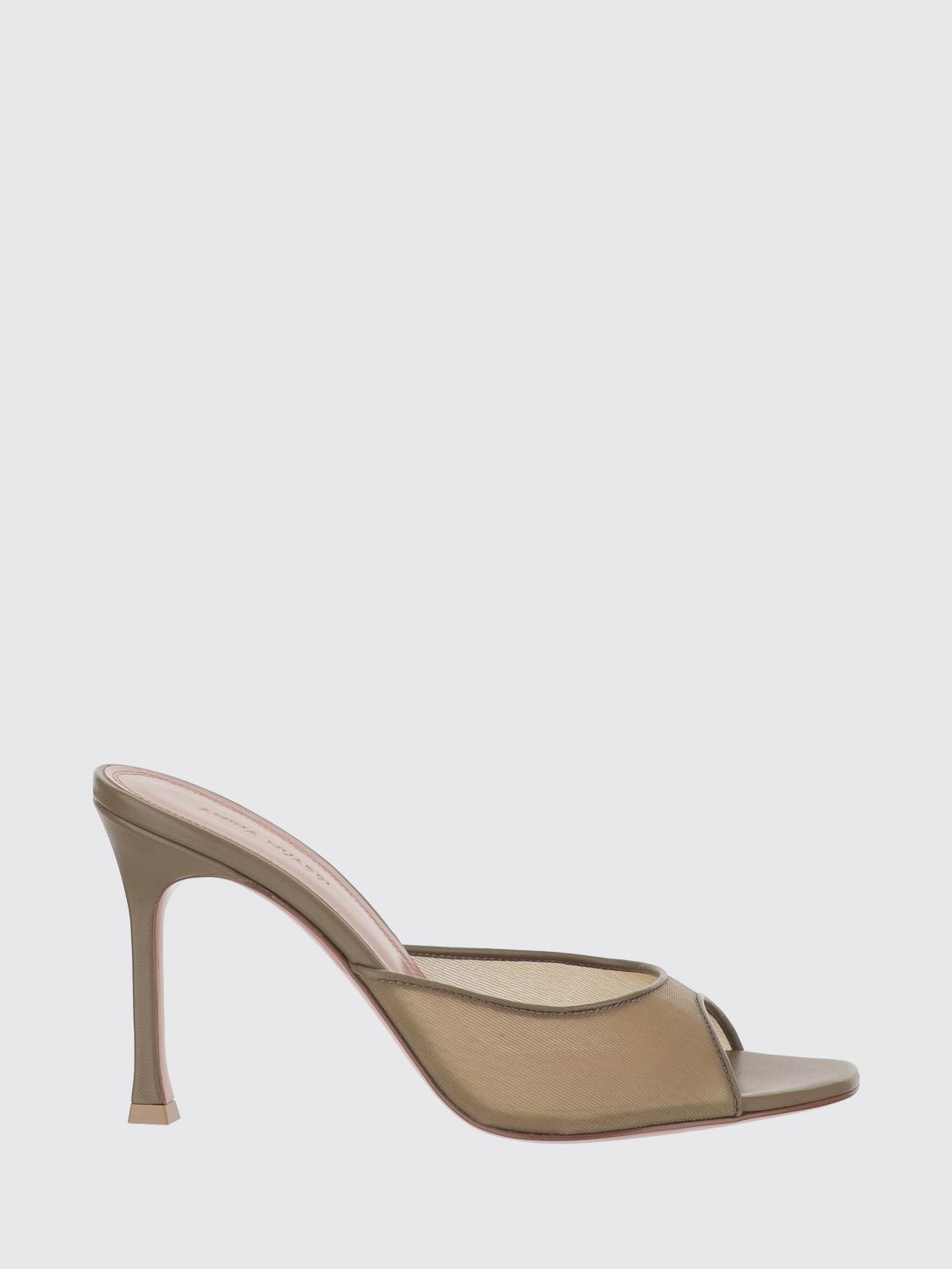 AMINA MUADDI Mules Alexa in nylon a rete e pelle