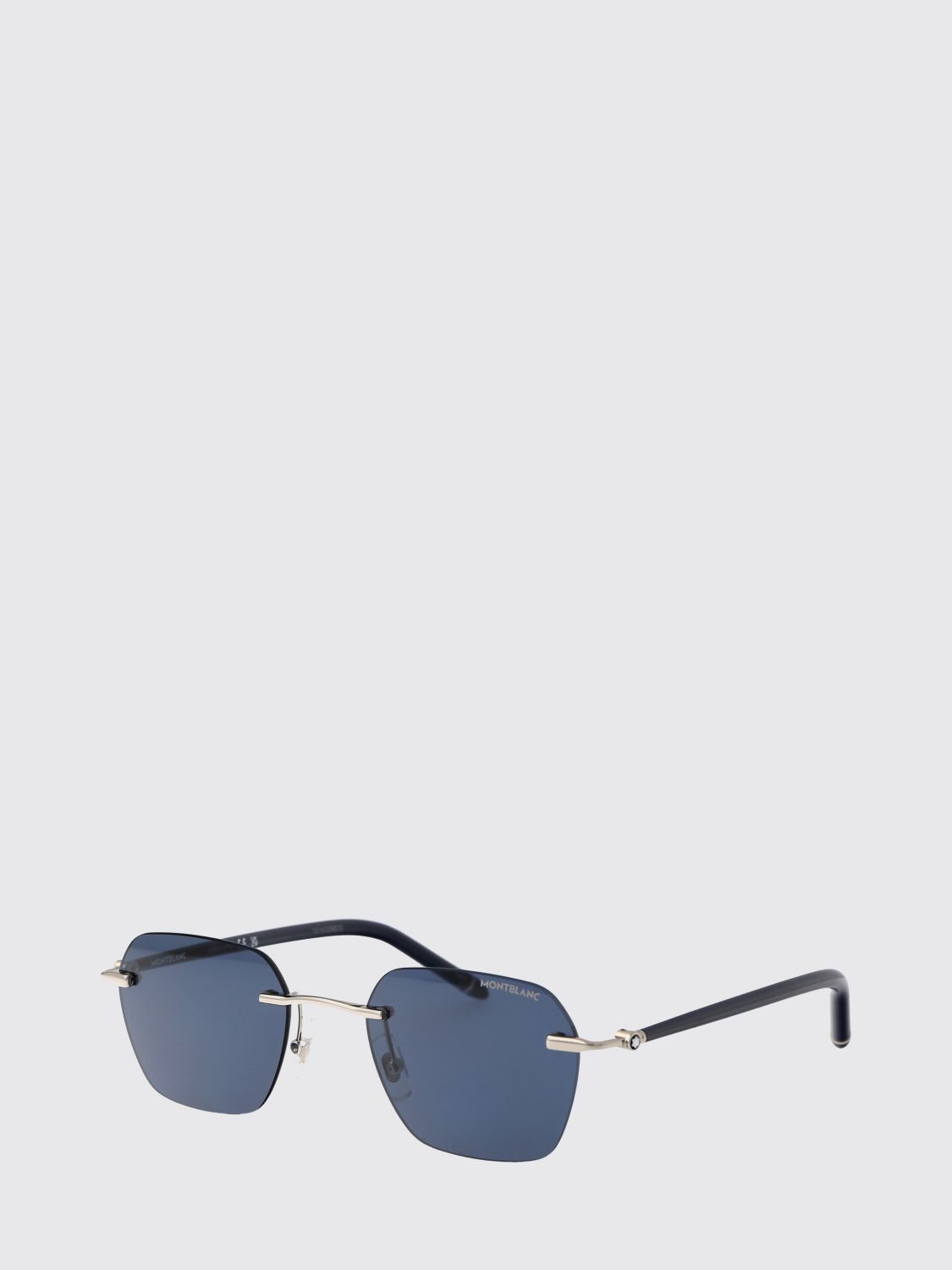 MONTBLANC rectangular sunglasses in gold metal with engraved logo