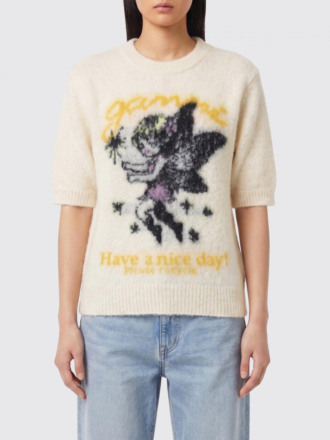 GANNI Sweater Woman color White