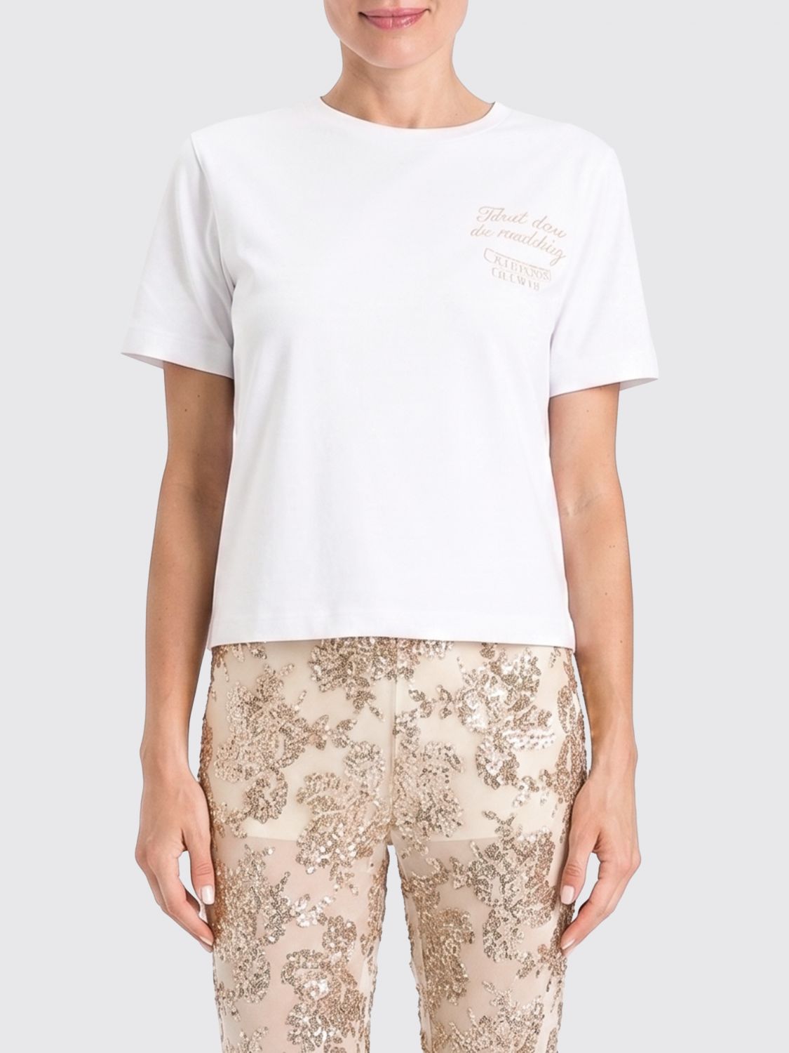 Actitude Twinset Baumwoll-T-Shirts mit Slogan