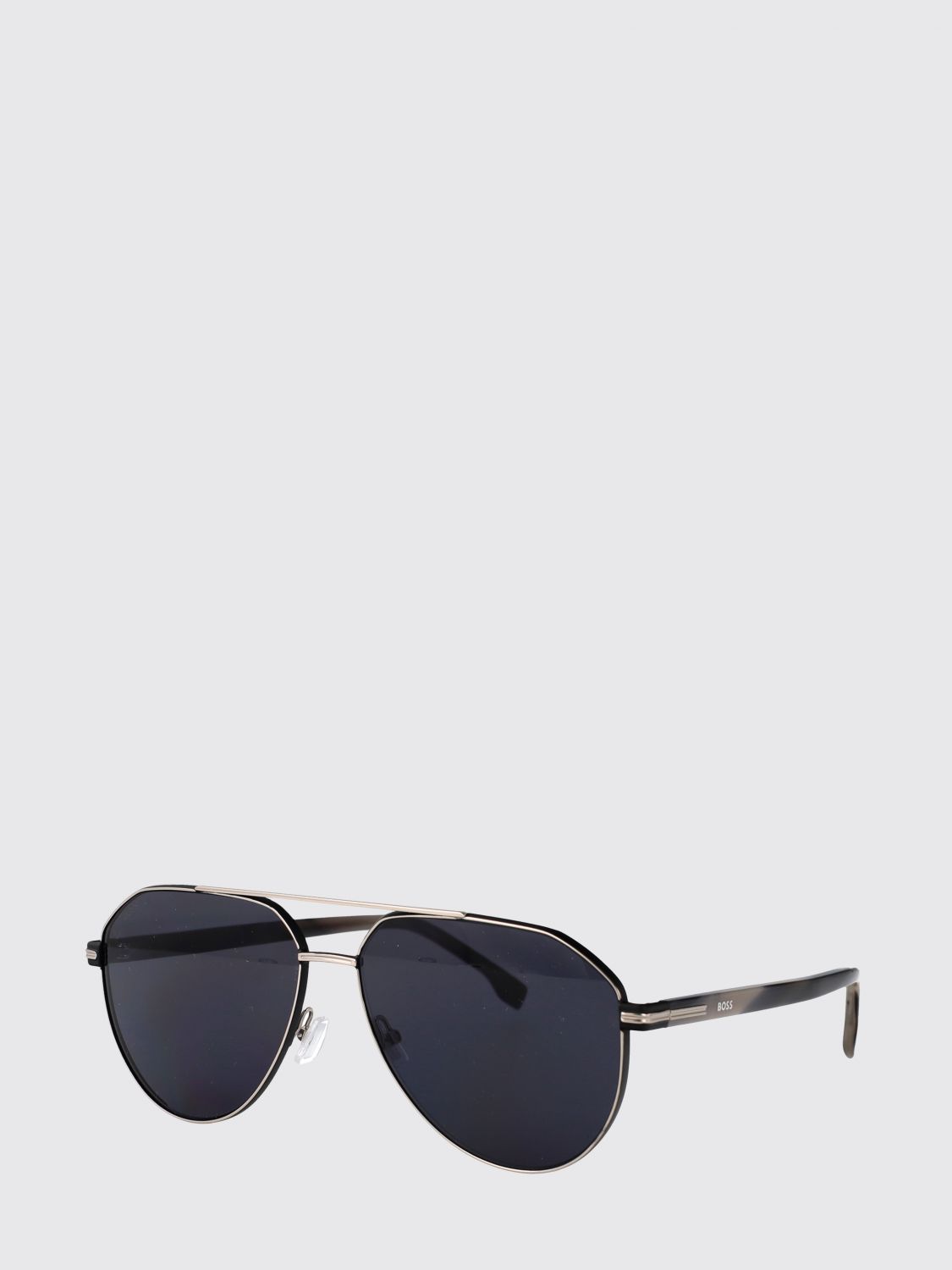 BOSS Teardrop Aviator Metal Sunglasses with Double Bridge