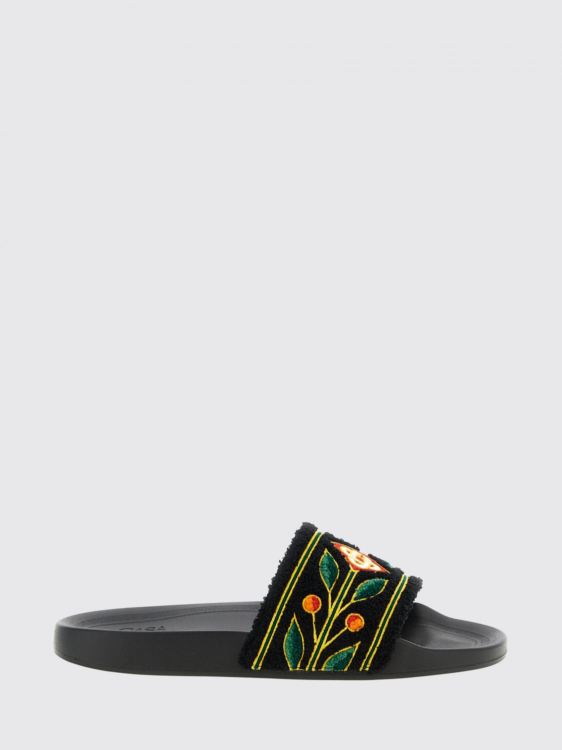 CASABLANCA Laurel Terry Sliders with Embroidery
