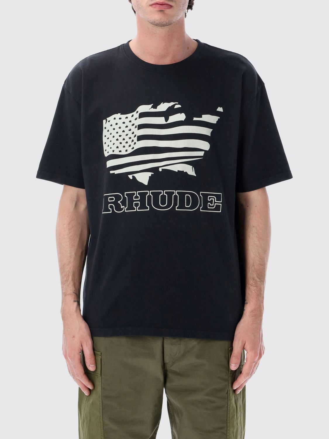 RHUDE T-shirt in cotone stampata
