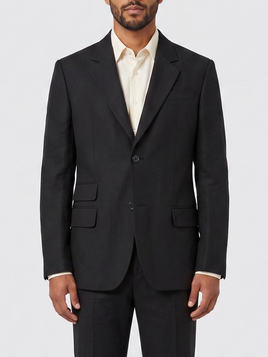 AMI PARIS Einreihiger Blazer von aus Leinen- und Viskosemischung mit klassischem Revers