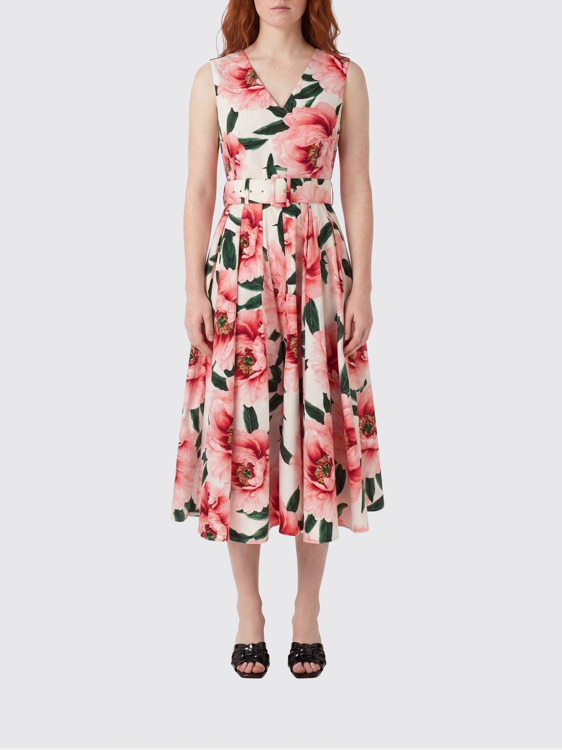 Samantha Sung A-Line Liberty Floral Print Cotton Midi Dress