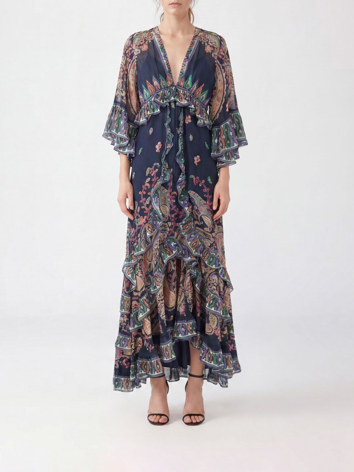ETRO Abito midi in seta Paisley