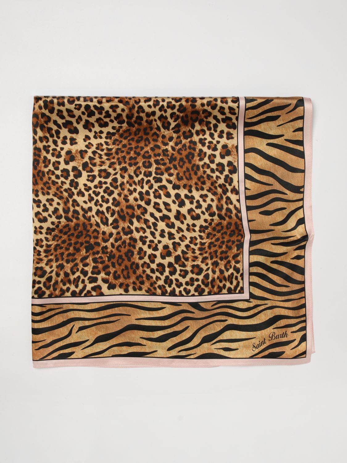 MC2 SAINT BARTH Quadratisches Seidentuch mit Animal-Print
