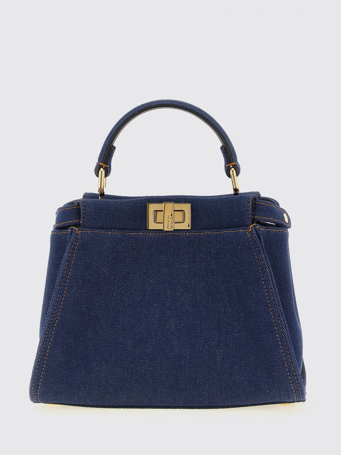 FENDI Borsa Peekaboo in denim di cotone