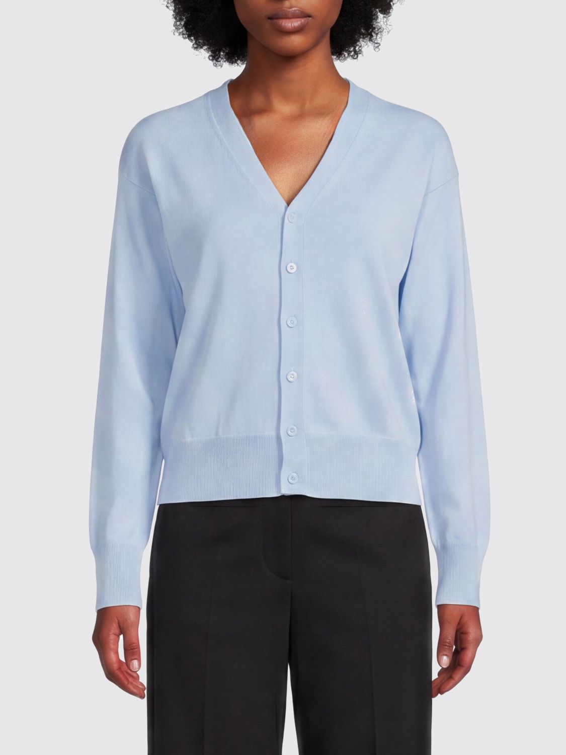 MM6 MAISON MARGIELA V-Neck Cotton Cardigan with dropped shoulders　MM6 MAISON MARGIELA ドロップショルダー Vネックコットンカーディガン MM6