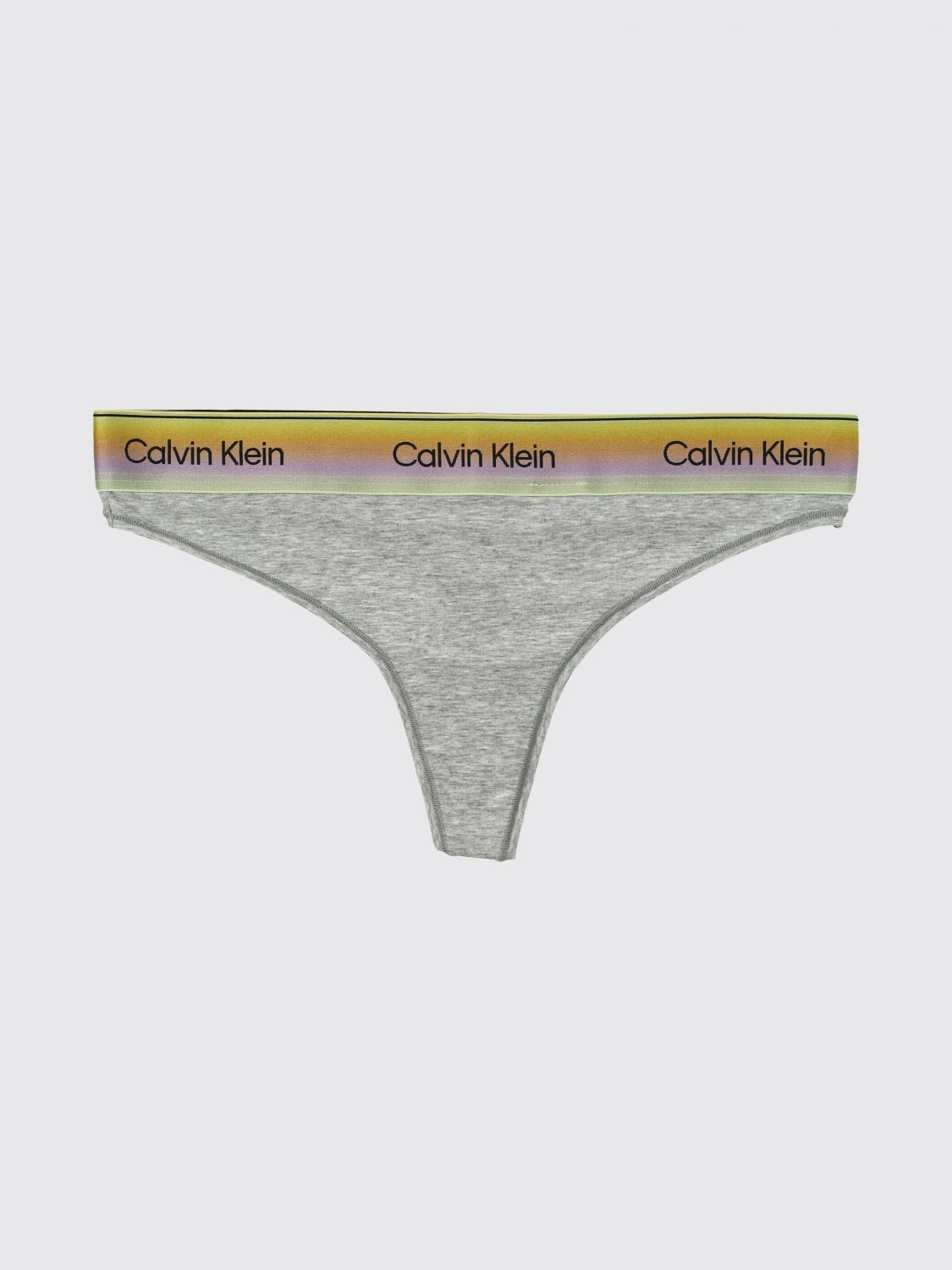 CALVIN KLEIN String aus Stretch-Baumwolle und Modal mit Jacquard-Logobund