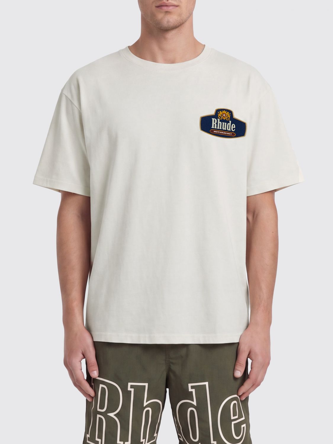 RHUDE Baumwoll-T-Shirt mit Logo-Print im Vintage-Stil und Rundhalsausschnitt