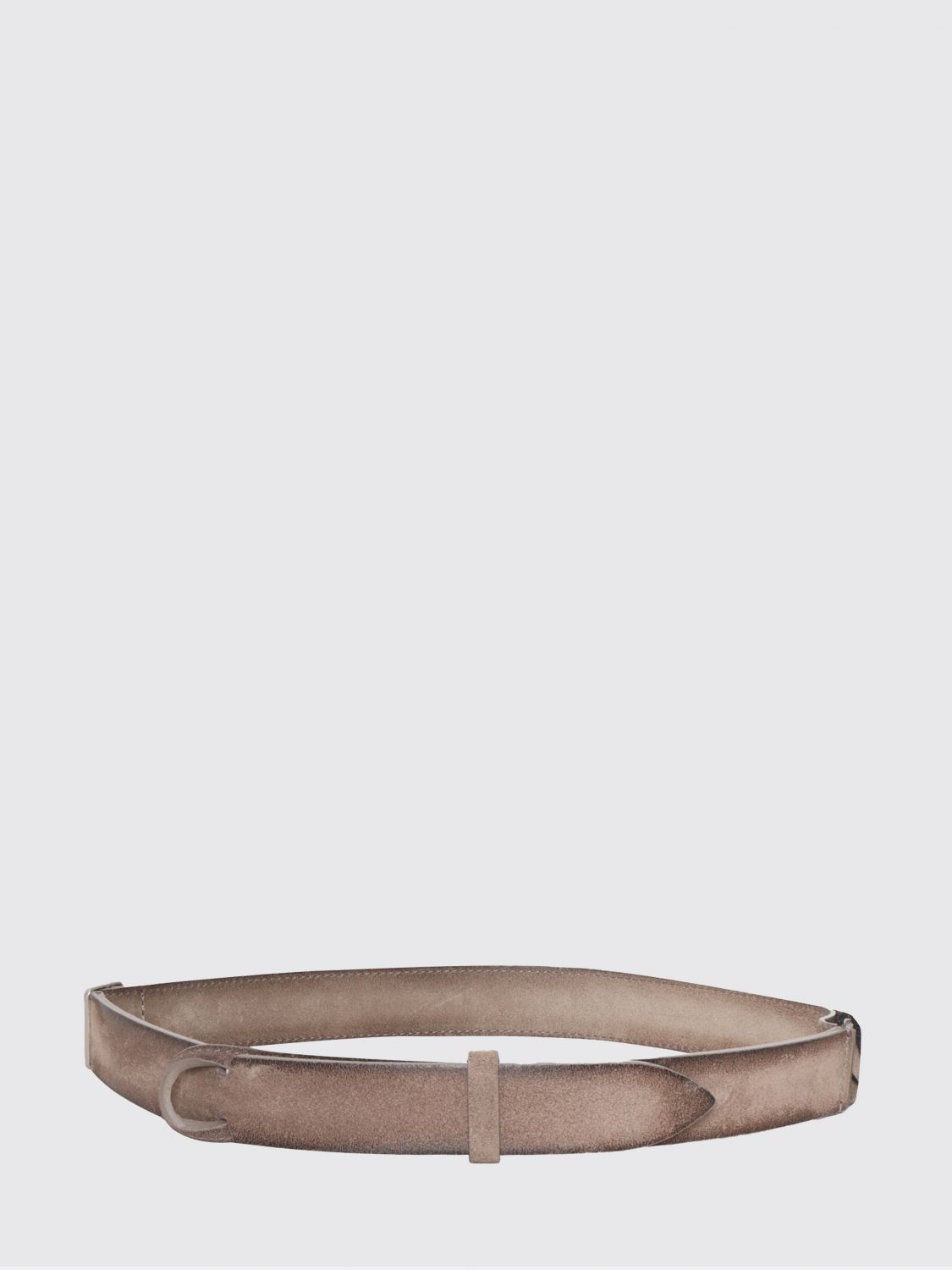 Orciani Nobuckle Suede Calfskin Leather Belt for Men