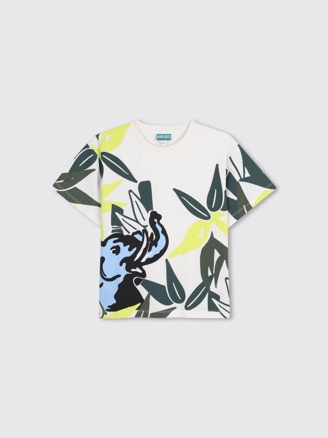 Kenzo Kids Boy's Tropical Graphic Print Cotton T-Shirt　ケンゾー キッズ ボーイズ トロピカル グラフィック プリント コットン T シャツ Kenzo