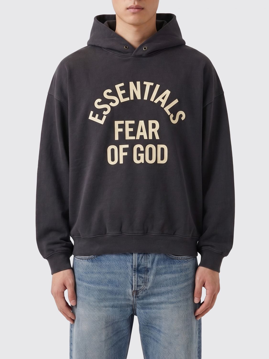 FEAR OF GOD ESSENTIALS Relaxed Fit Cotton Hoodie with Logo　FEAR OF GOD ESSENTIALS ロゴ入りリラックスフィットコットンパーカー FEAR
