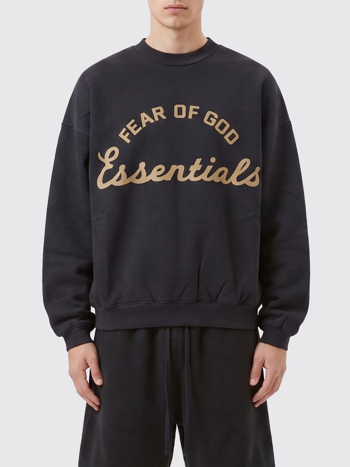 FEAR OF GOD ESSENTIALS Relaxed Fit Crewneck Cotton Jumper with Logo