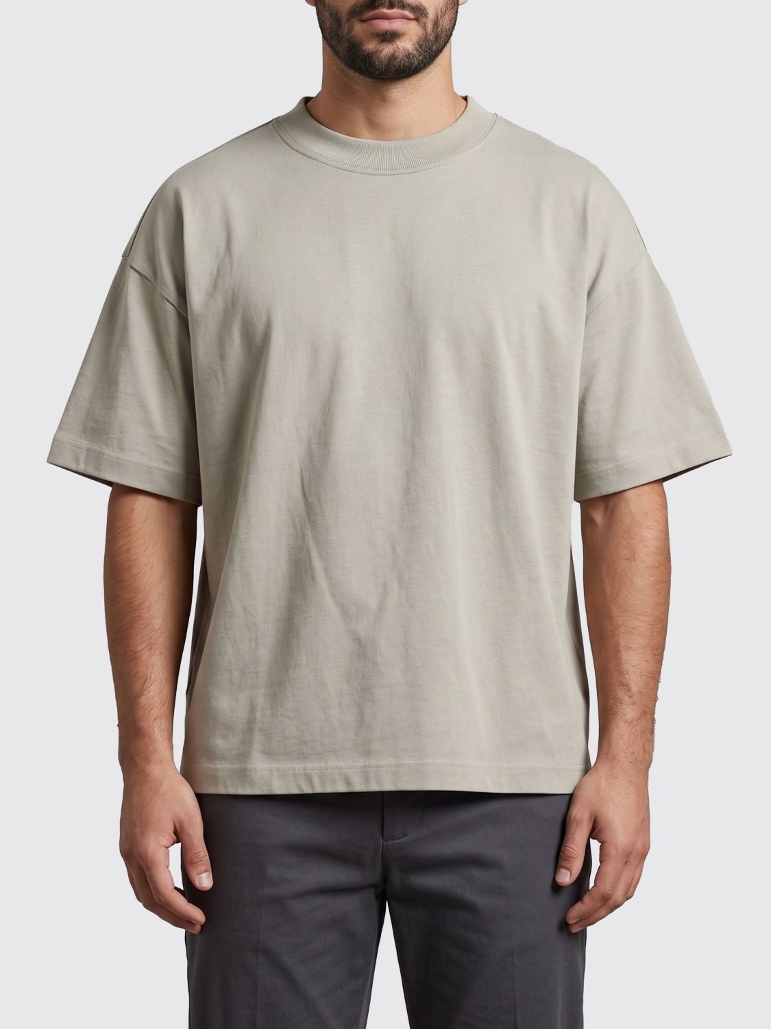 FEAR OF GOD ESSENTIALS Grey Cotton-Blend Relaxed Fit T-Shirt　FEAR OF GOD ESSENTIALS グレー コットンブレンド リラックス フィット T シャツ FEAR