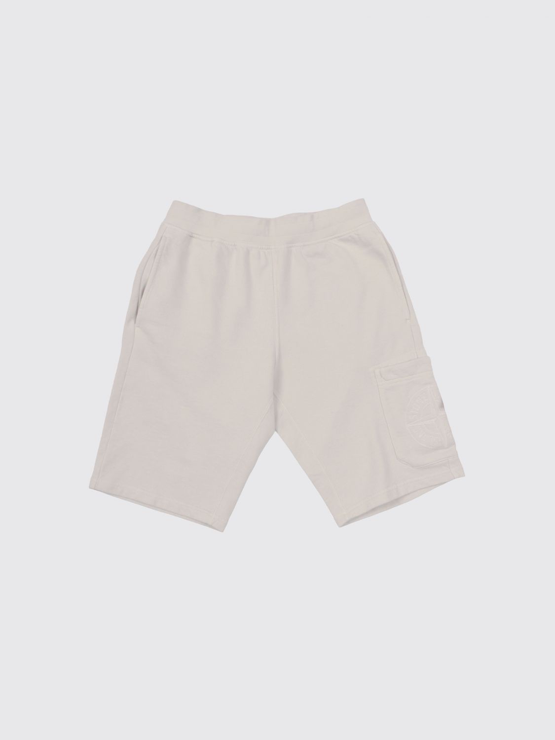 STONE ISLAND JUNIOR Boy's Cotton Cargo Shorts with Elastic Waist　STONE ISLAND JUNIOR ウエストゴム付きボーイズコットンカーゴショーツ STONE
