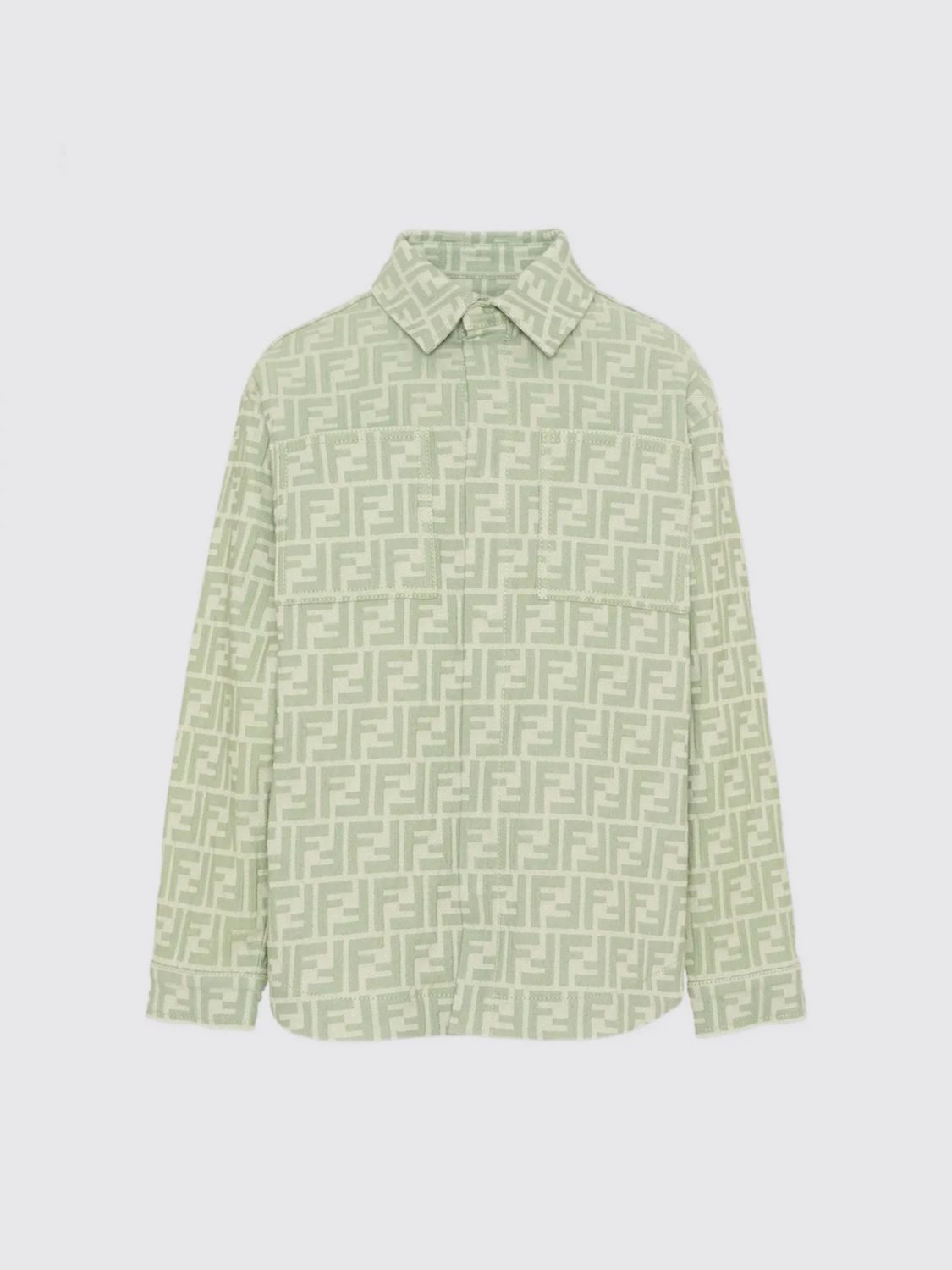 FENDI Overshirt in cotone con motivo monogram