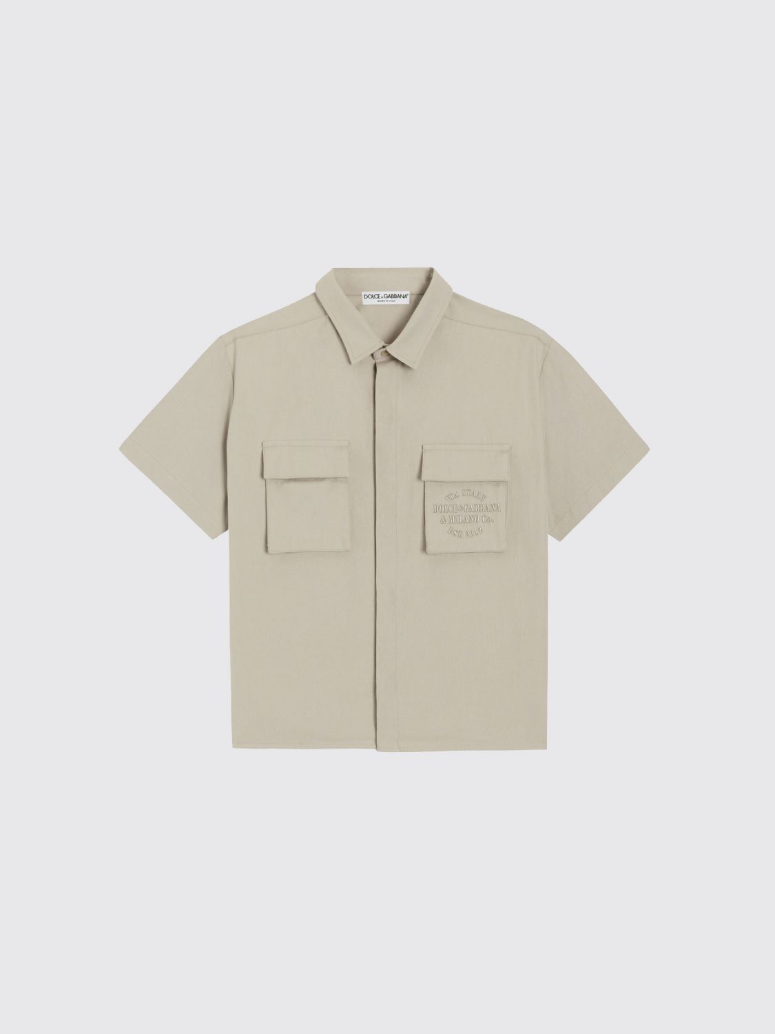 DOLCE & GABBANA Bowlinghemd für Jungen aus Baumwolle mit gesticktem Logo