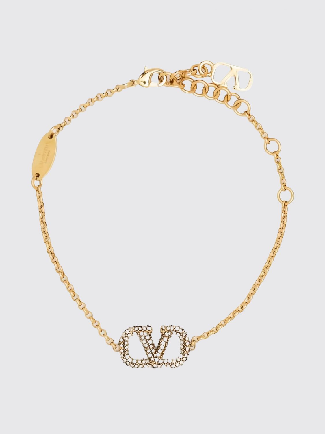 VALENTINO GARAVANI Bracciale VLogo Signature in ottone con strass incastonati