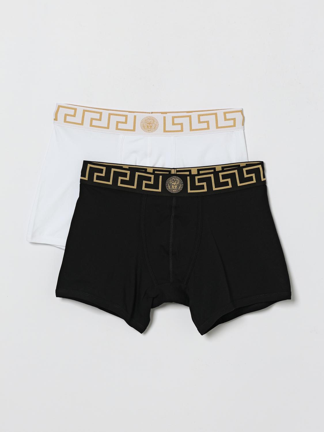 VERSACE VERSACE Set of 2 Cotton Boxer Briefs with Greca Logo　VERSACE グレカロゴ入りコットンボクサーブリーフ 2 枚セット