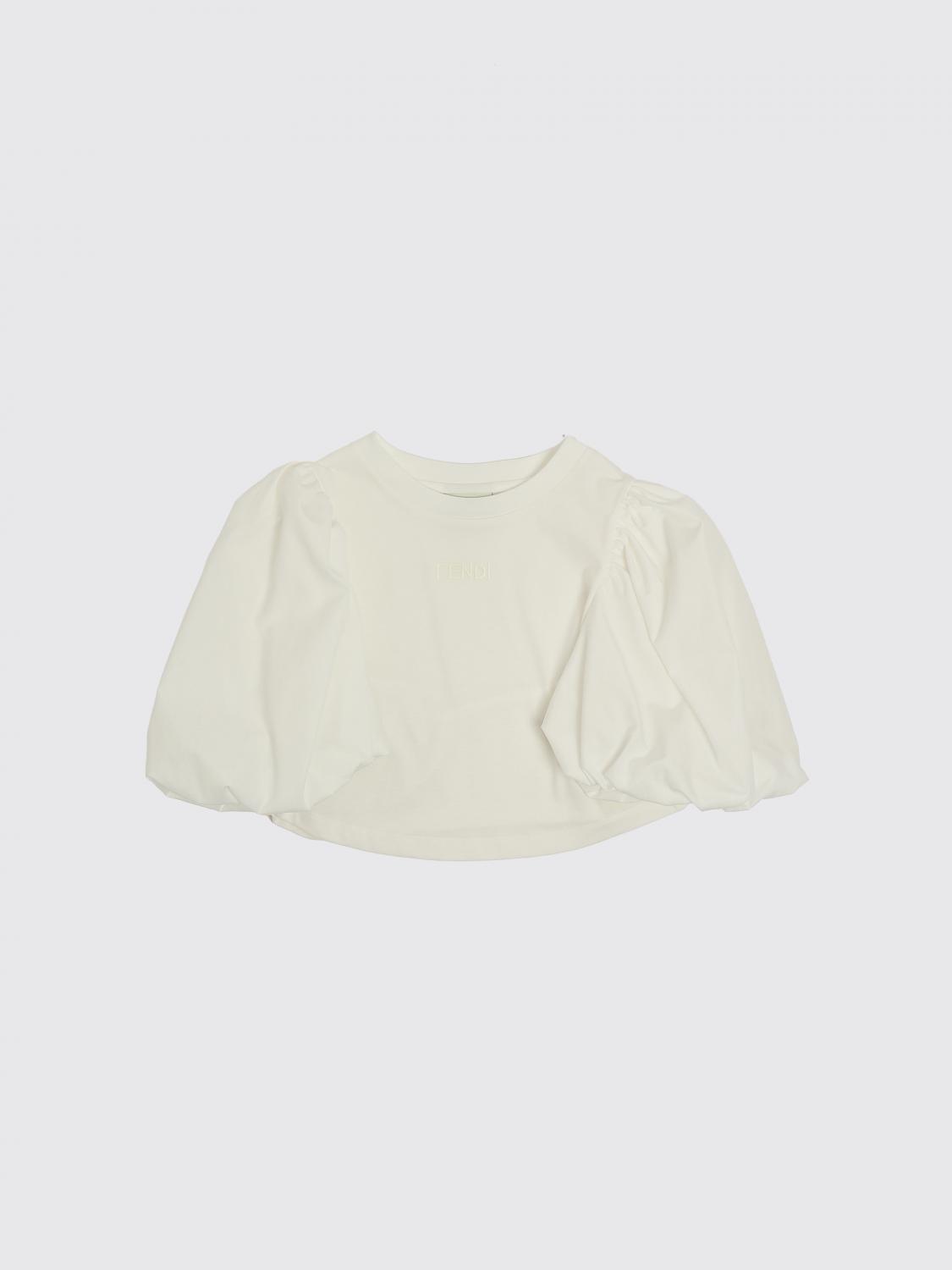 FENDI T-shirt cropped in cotone