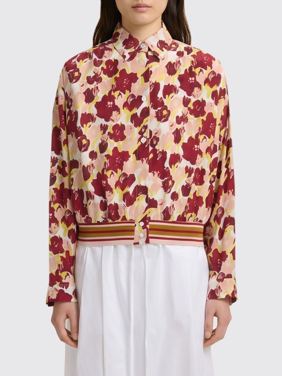 MARNI Camicia in seta con stampa floreale