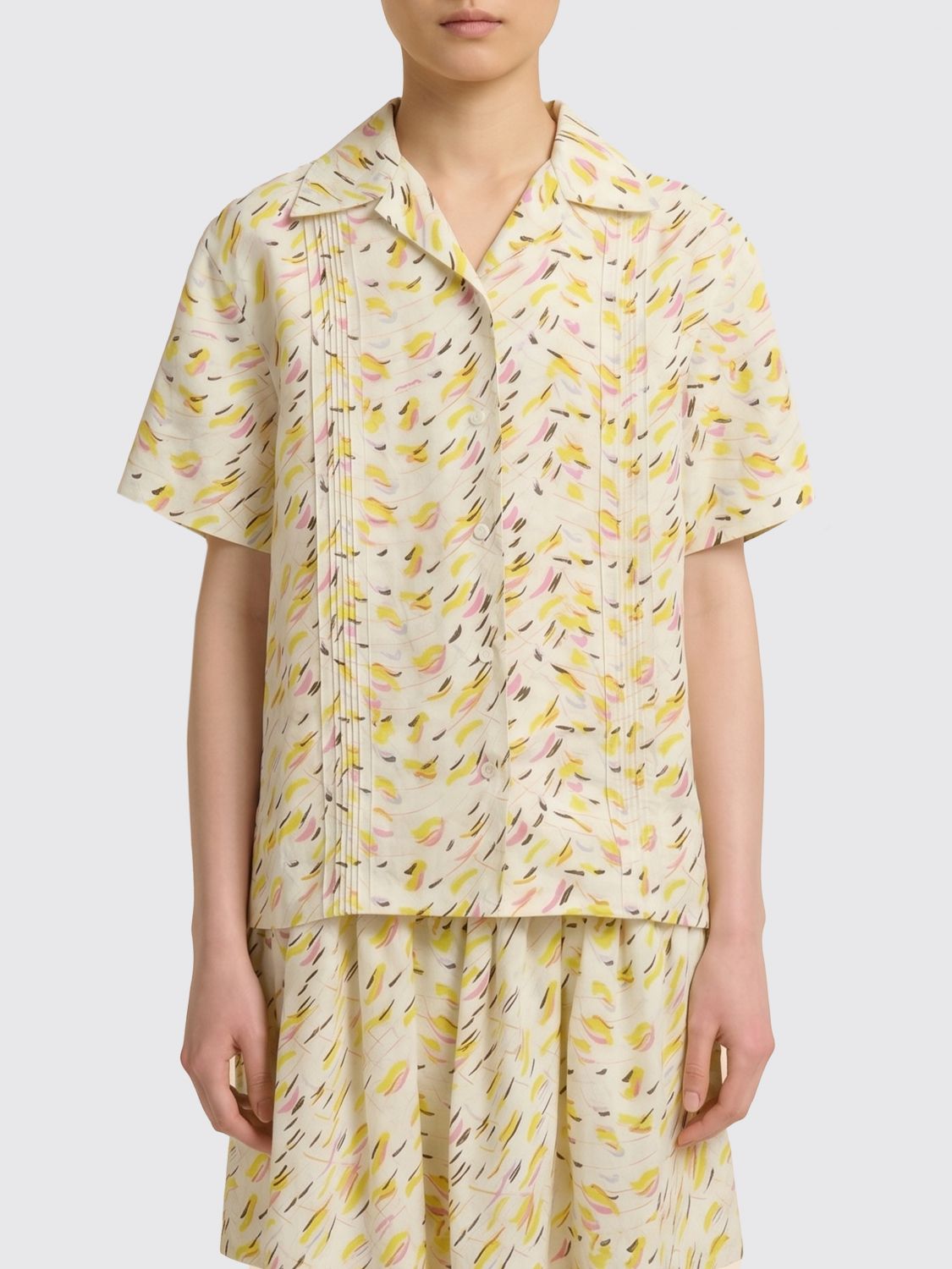 MARNI Camicia in lino stampato