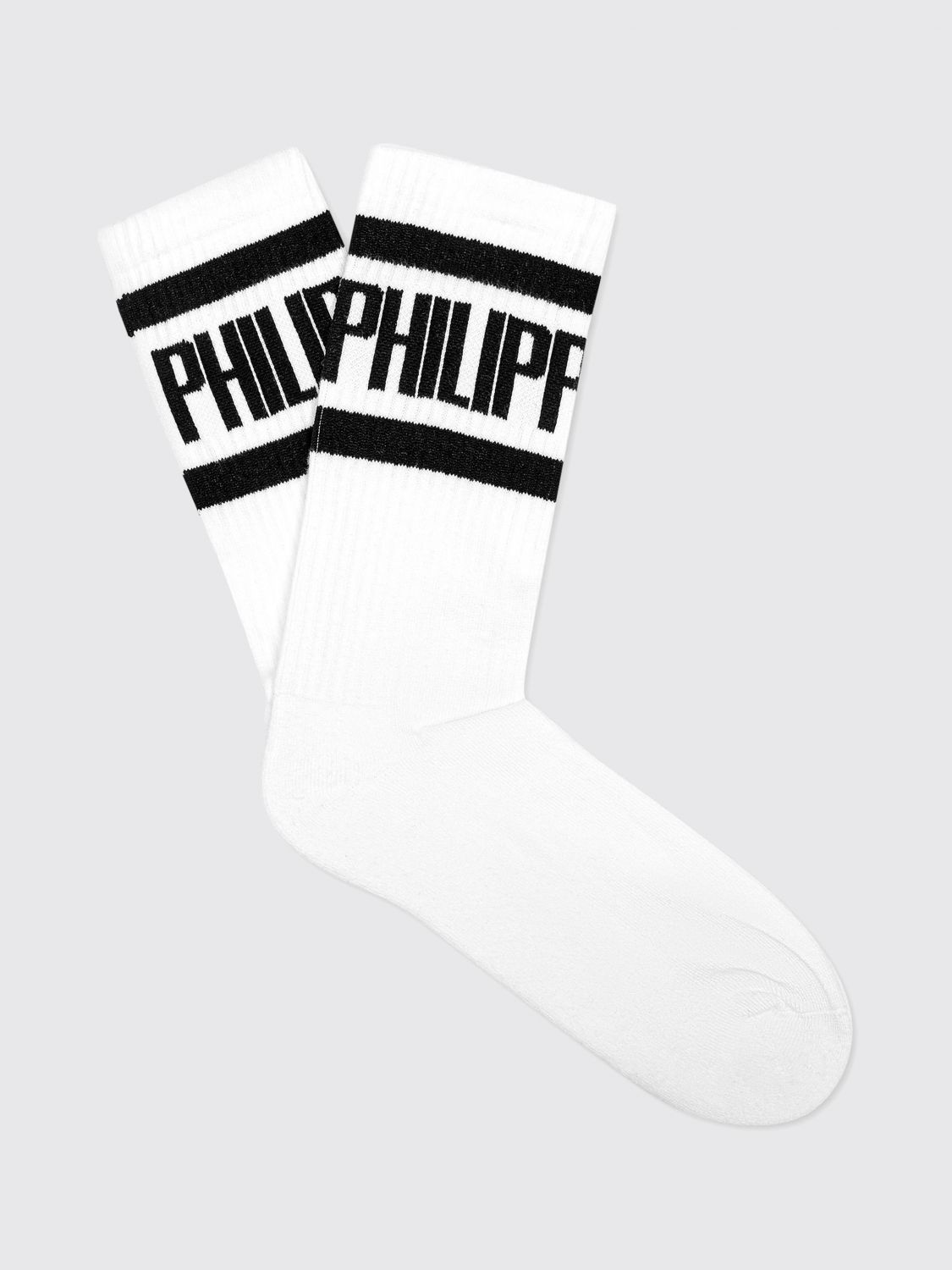 PHILIPP PLEIN Calze in cotone stretch con logo jacquard
