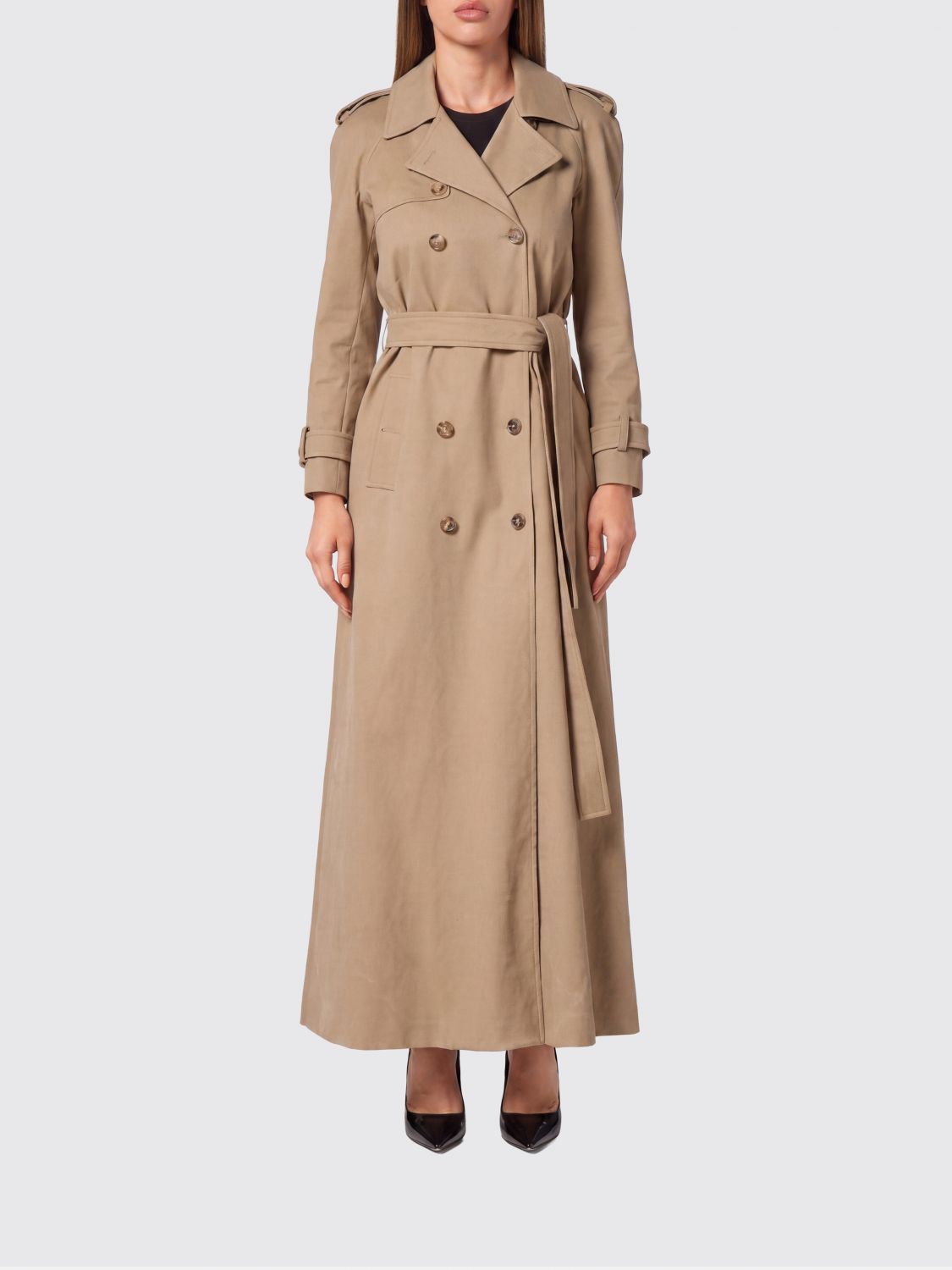 Philipp Plein Trench Coat Woman In Brown